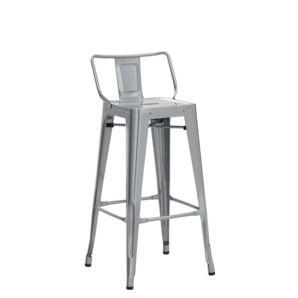 **4-Pack Industrial Metal Bar Stools with Back - 26