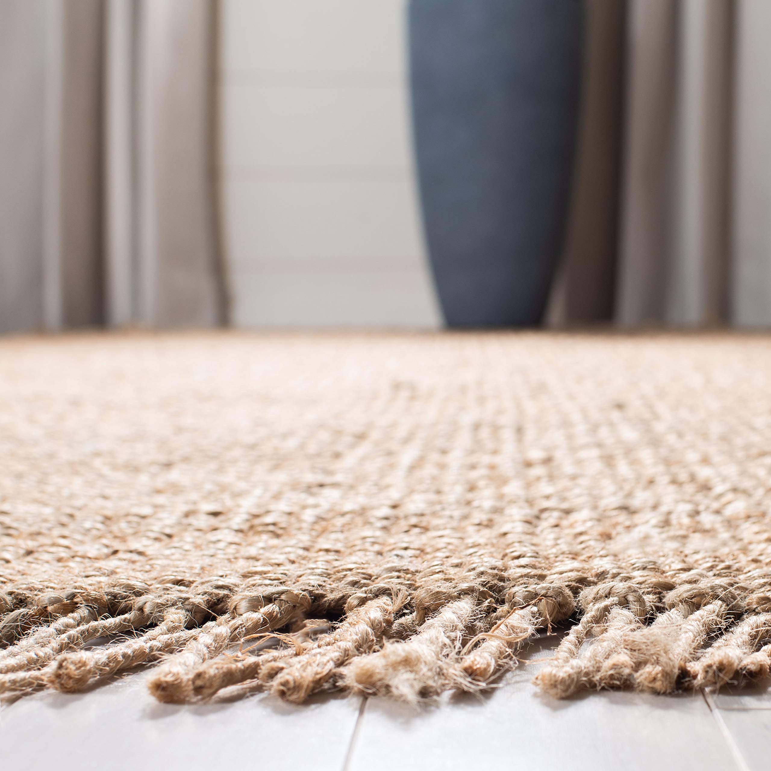SAFAVIEH Handmade Boho Jute Area Rug 9' x 12' - Natural Fiber Woven with Fringe, Eco-Friendly & Durable for High Traffic Areas | Perfect for Living Room, Bedroom & Bohemian Home Decor
