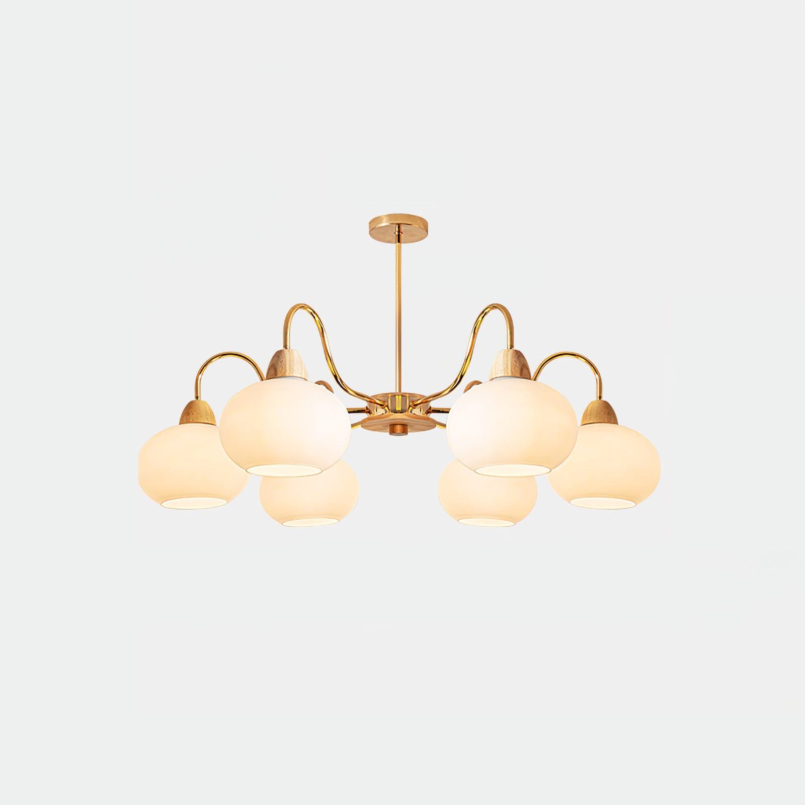 Elegant Glass Persimmon Chandelier - Modern Crystal Ceiling Light Fixture for Dining Room, Living Room & Bedroom Decor