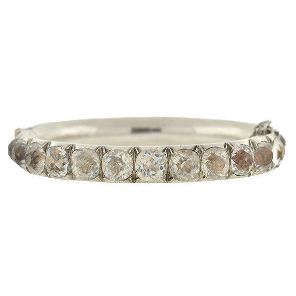 Victorian Sterling Silver French Paste Bangle Bracelet - Elegant Vintage Jewelry for Women, Perfect for Weddings, Parties & Special Occasions