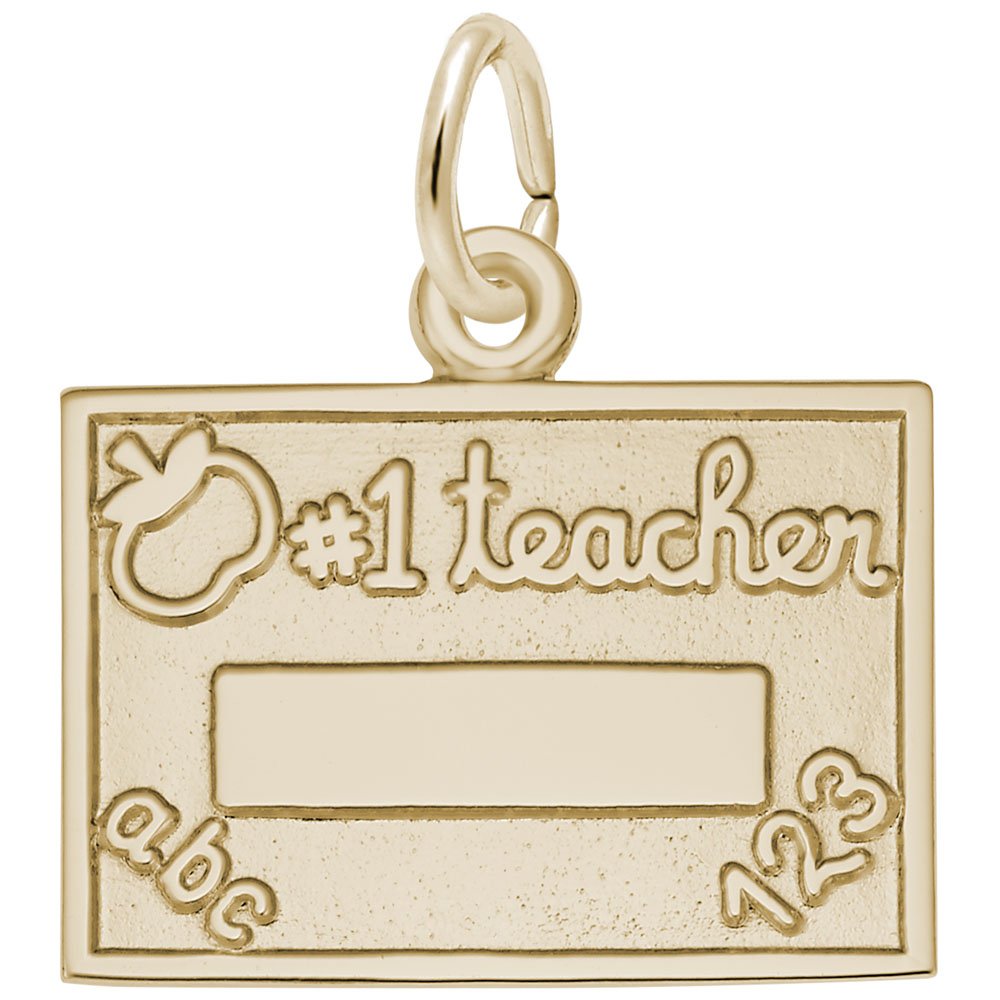 Rembrandt Teacher Appreciation Charm Pendant - 14K Gold or Sterling Silver Jewelry Gift for Educators - Perfect for Teacher Gifts, Retirement, Thank You Presents & Special Occasions