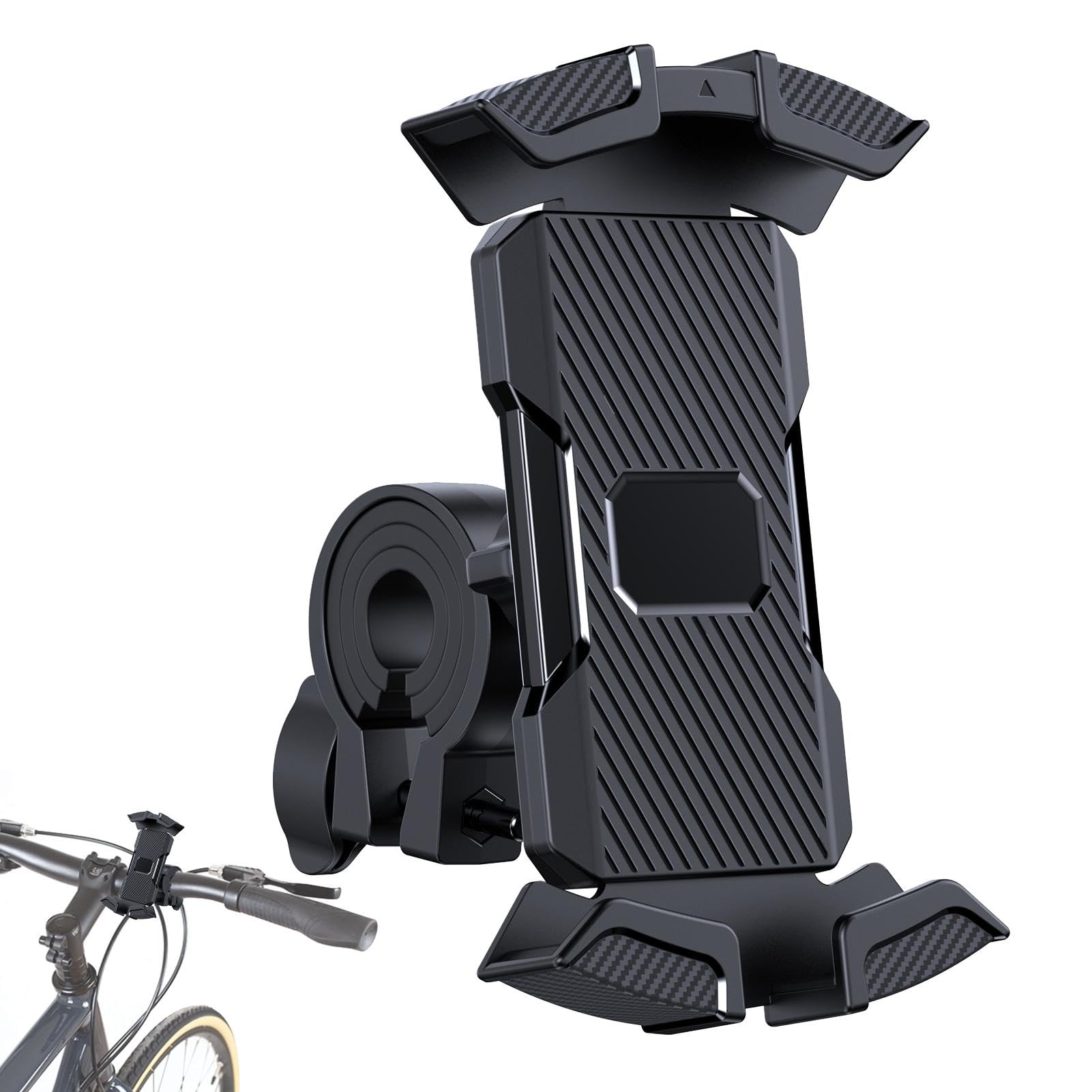 360° Rotating Shockproof Motorcycle Phone Mount - Universal Bike Handlebar Phone Holder for iPhone Samsung - Perfect for Commuting, Off-Road & Delivery Riders