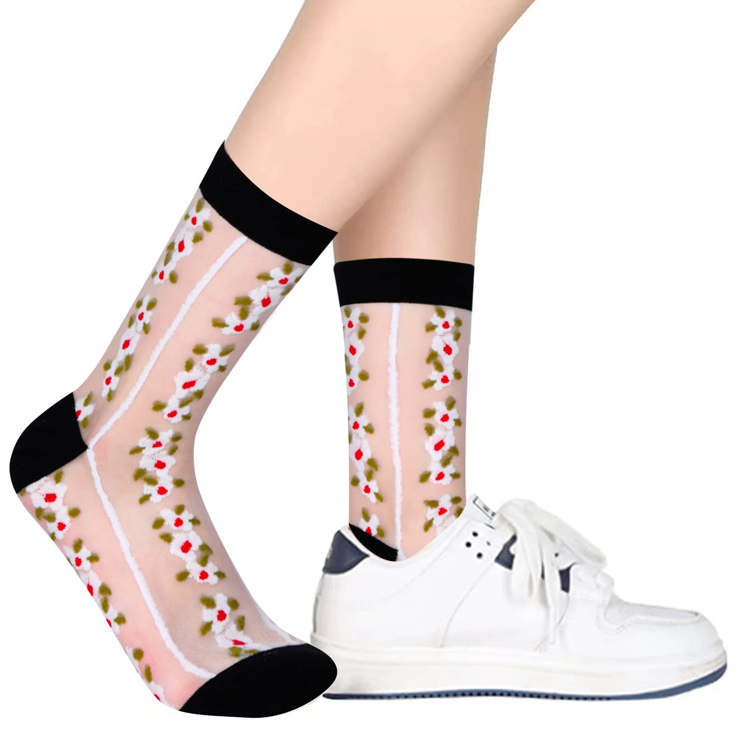Sheer Transparent Nylon Socks for Women - Summer Mesh Socks for Daily Wear