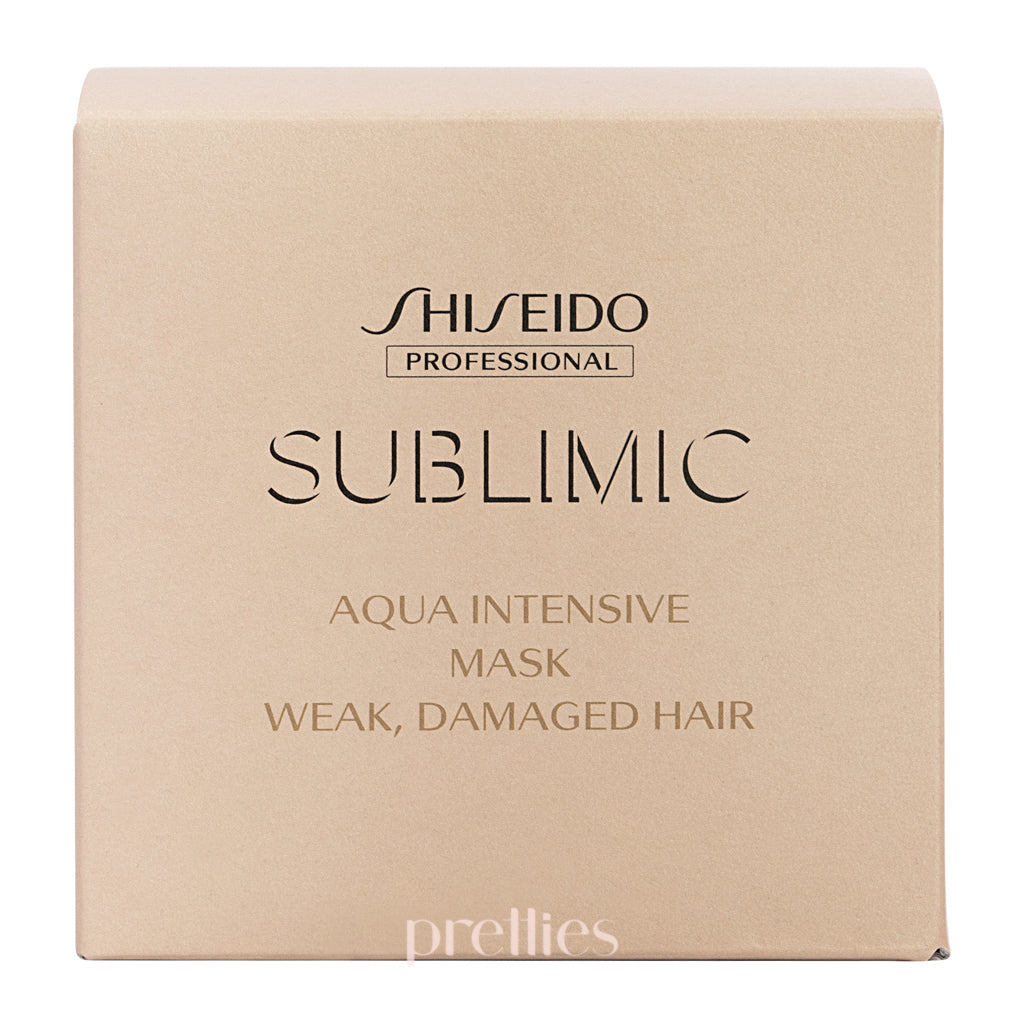 Shiseido SUBLIMIC Aqua Intensive Hair Mask for Weak & Damaged Hair - Golden 200g | Deep Repair Treatment for Dry, Brittle Hair - Perfect for Salon-Quality Hair Care at Home