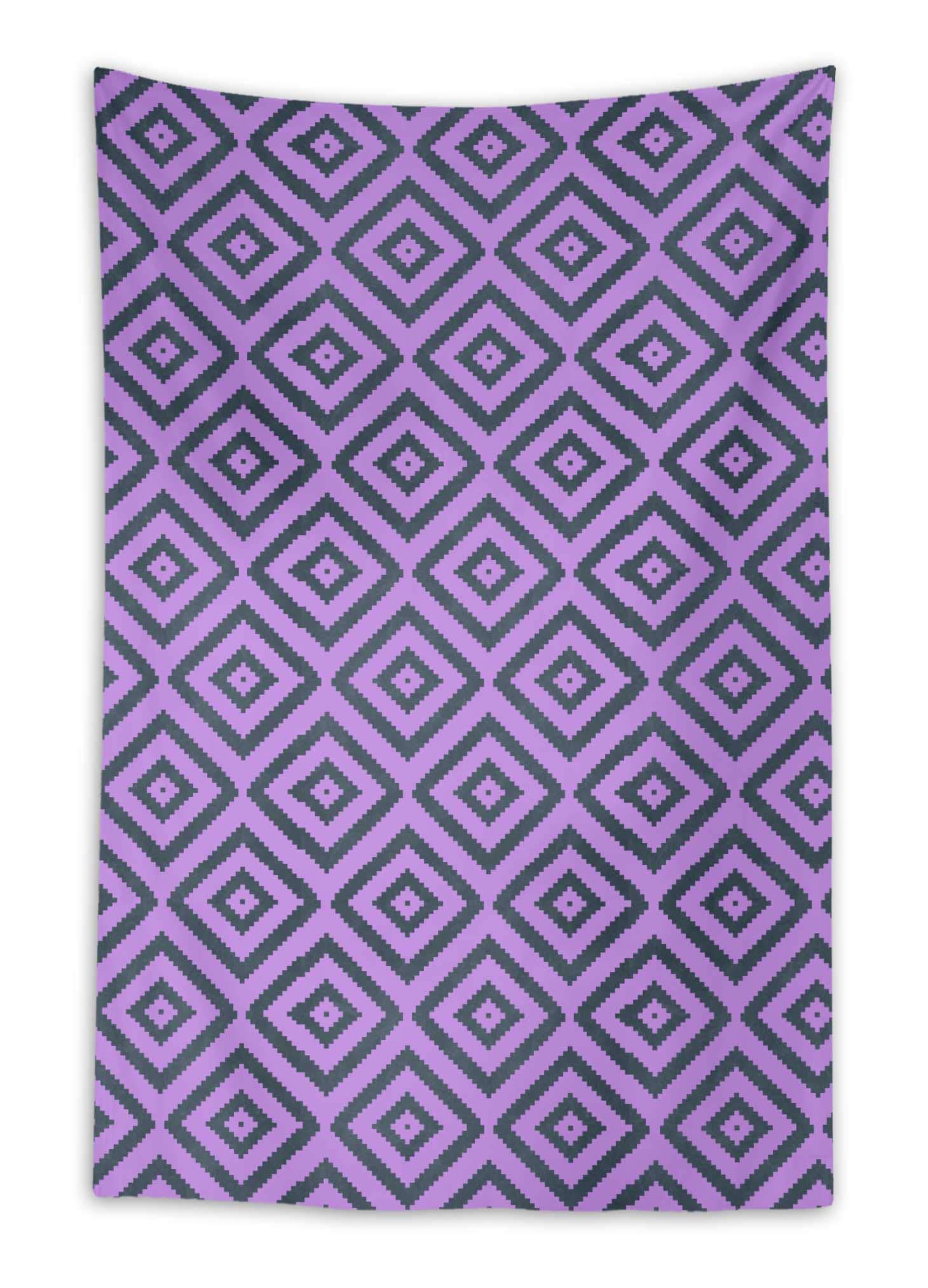 Stylish Purple Geometric Wall Hanging Tapestry - 58x80 Inch Square Home Decor for Kids Room & Nursery | Modern Boho Wall Art for Bedroom, Dorm, Living Room