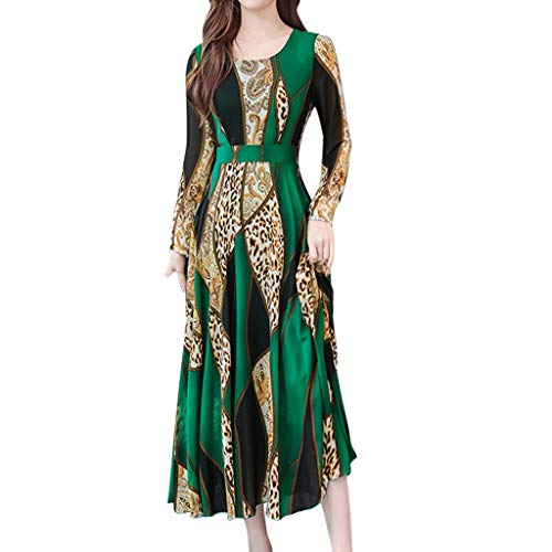 Women's Fashion Leopard Print Dress - Short Black O-Neck Long Sleeve Knee-Length Dress for Autumn | Perfect for Casual Outings, Office Wear & Evening Parties