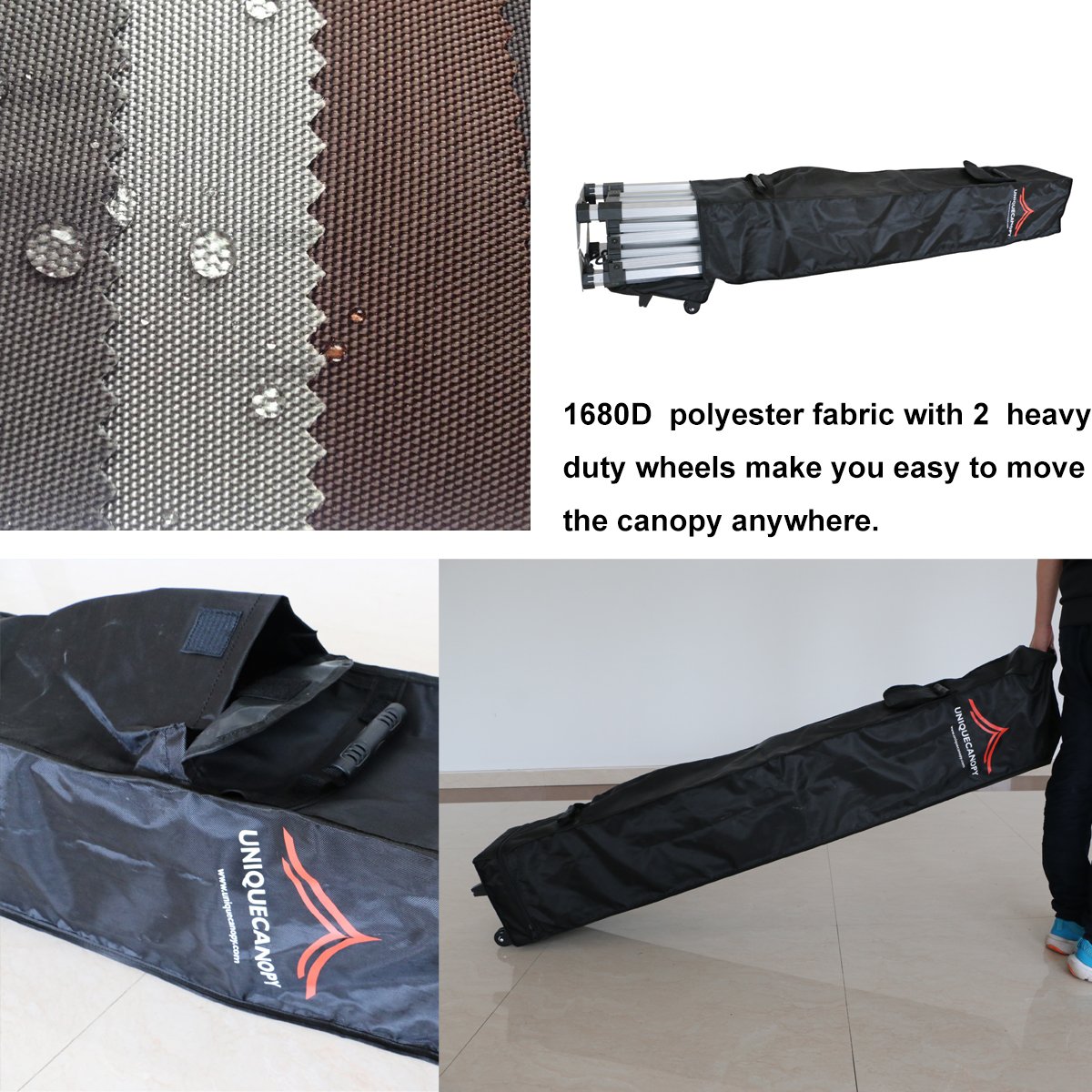 10'x10' Pop Up Canopy Tent - Heavy Duty Commercial Instant Shelter with 4 Removable Zippered Side Walls, Carry Bag & Sand Bags - Perfect for Outdoor Events, Farmers Markets, Beach Parties & Camping