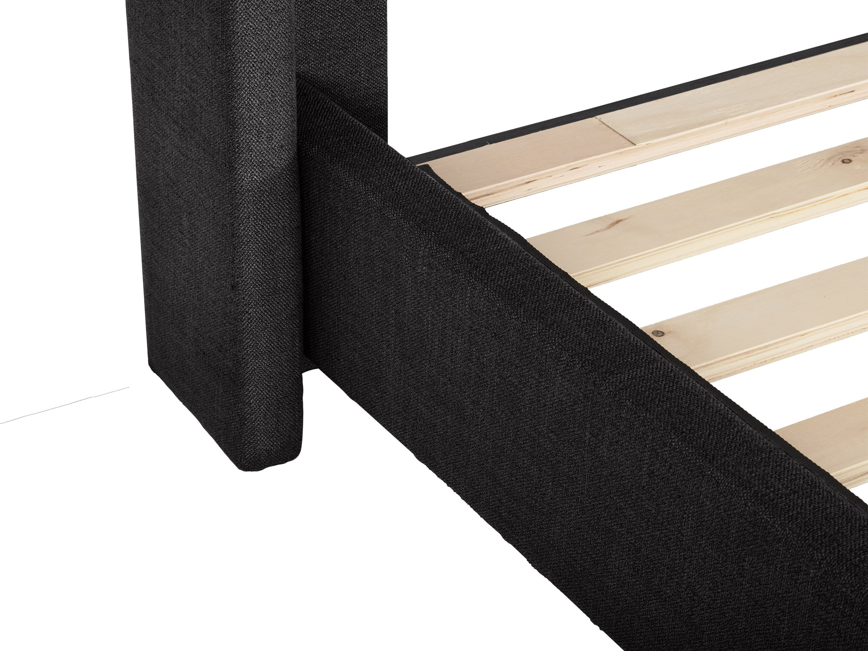 Dark Grey Tufted Queen Size Bed Frame with Wooden Slats - Sturdy Support for Mattress, Modern Upholstered Platform Bed for Bedroom, Guest Room or Master Suite