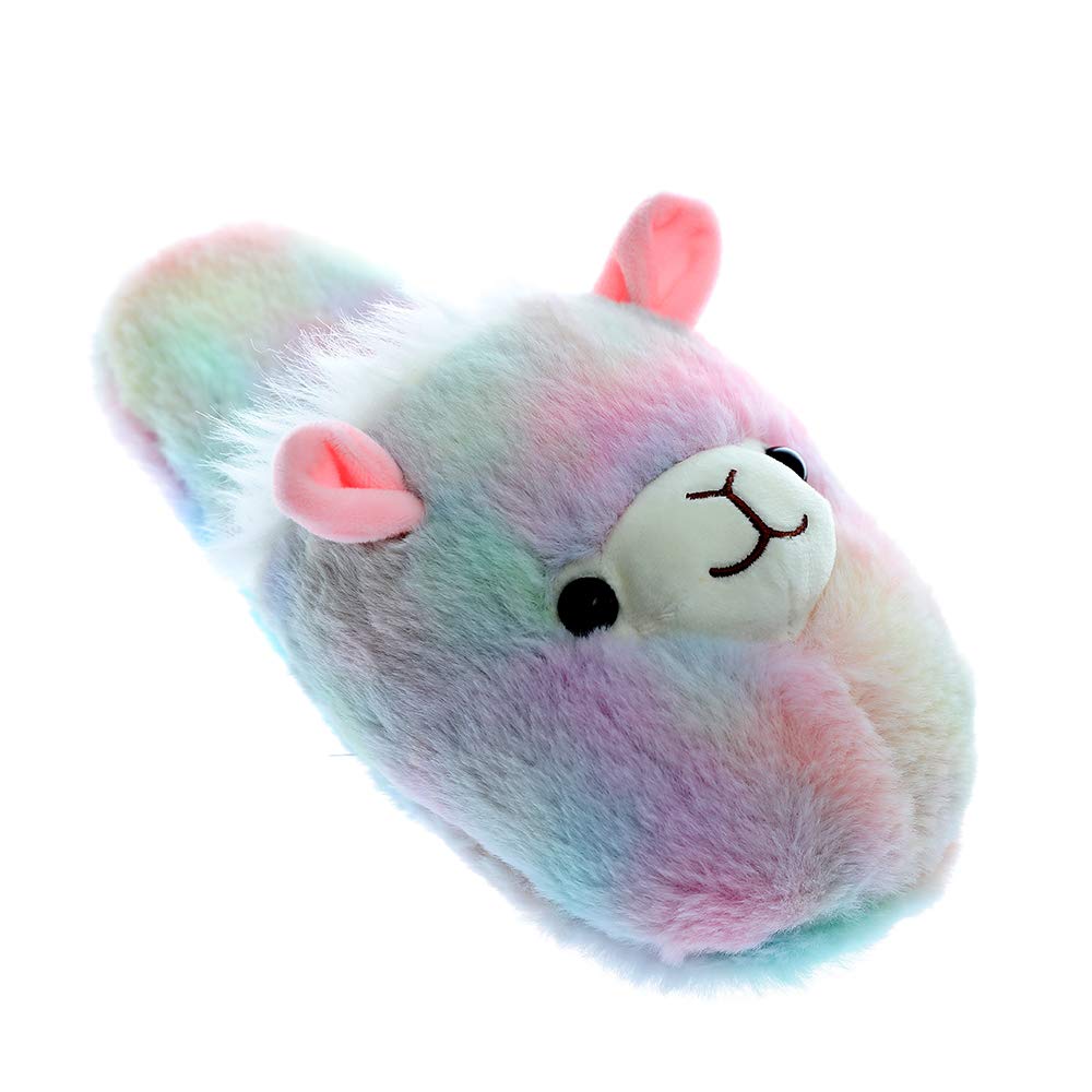 Cute Unicorn Stuffed Animal Slippers | Soft Rainbow Llama Plush House Shoes | Warm Alpaca Fuzzy Slippers for Women & Girls | Cozy Indoor Footwear for Lounge, Bedroom & Gift Giving