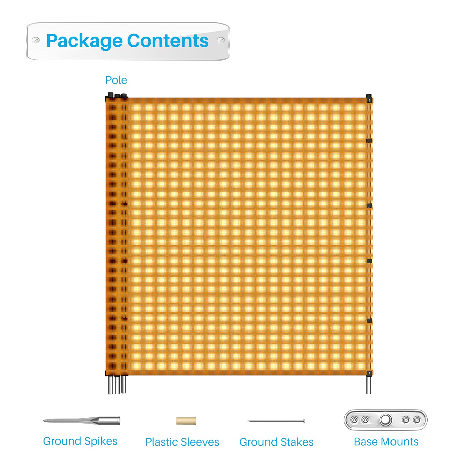 PATIO Portable Outdoor Mesh Fence - 6'x24' Orange Temporary Garden Fencing with Posts | Safety Barrier for Dogs & Chickens | Ideal for Backyard, Yard & Garden Protection | Easy to Move & Install
