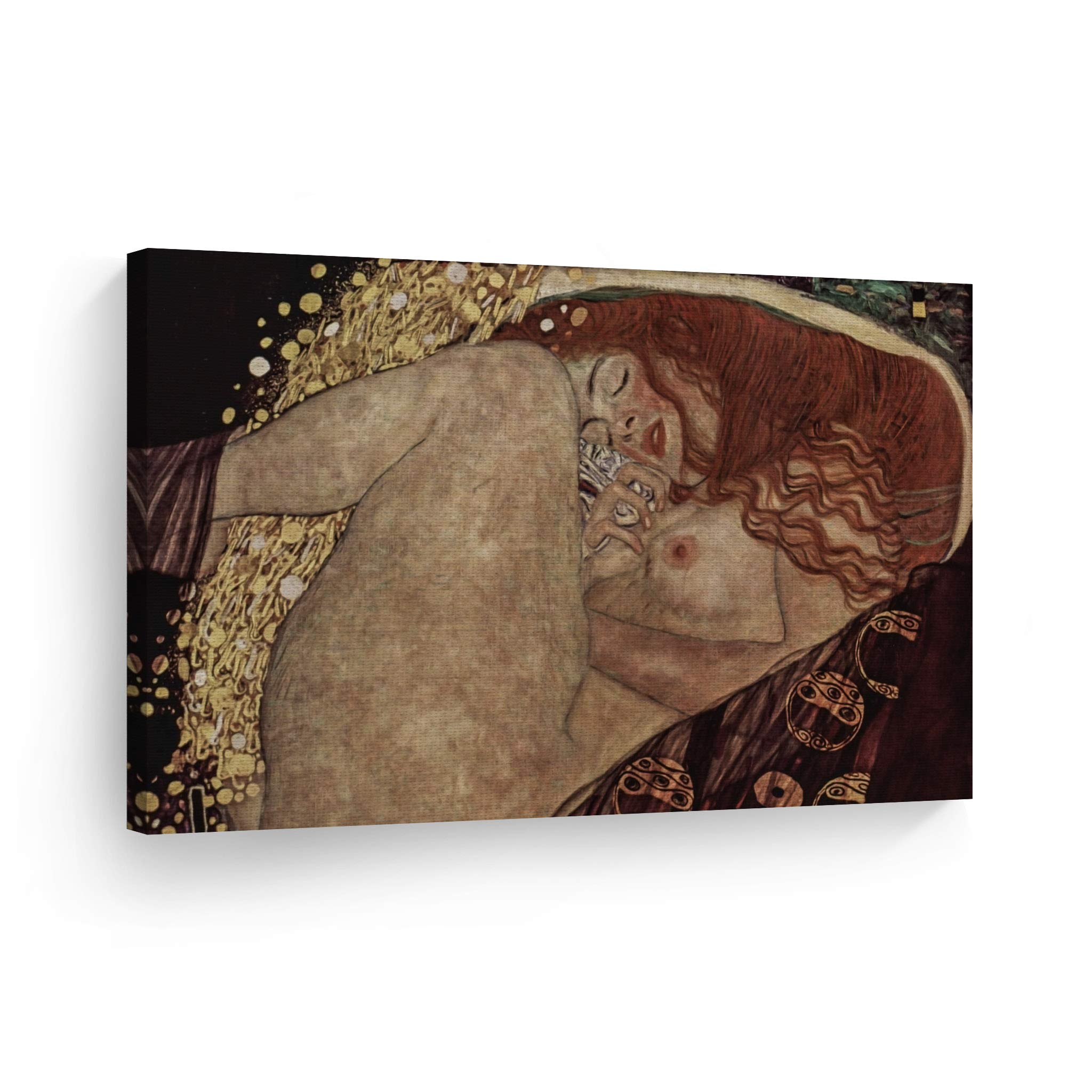Gustav Klimt Danaë Canvas Wall Art Print - Famous Oil Painting Reproduction - Modern Fine Art Home Decor - Ready to Hang (24x36) - Perfect for Living Room, Bedroom & Office Decoration - Made in USA