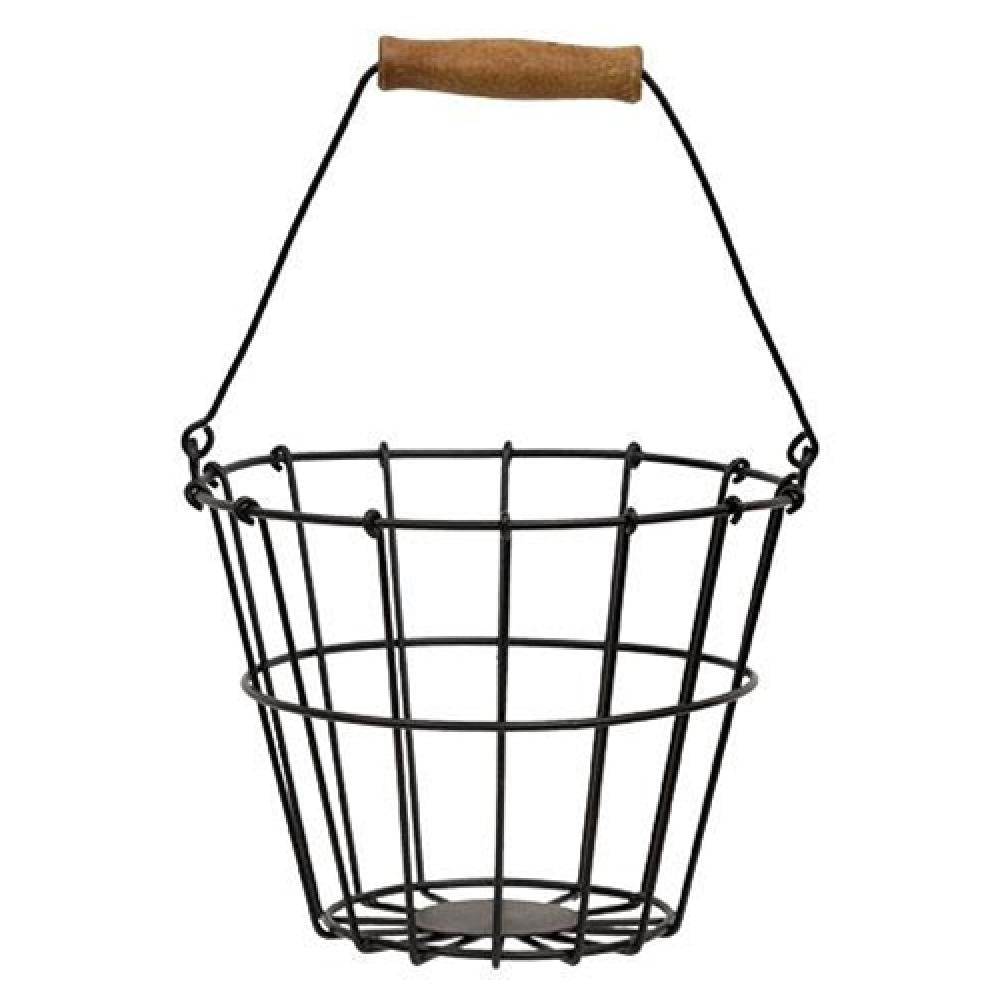 Black Wire Egg Basket - Rustic Farmhouse Style Egg Holder for Fresh Eggs - Perfect for Kitchen, Farmhouse Decor, and Farmers Market Displays