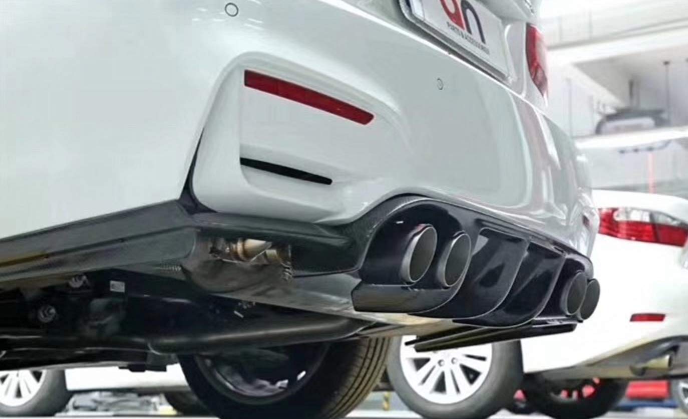 Dual Carbon Fiber Black Stainless Steel Universal Exhaust Pipe Muffler Tips for BMW - High Performance Car Exhaust Upgrade for Enhanced Sound & Style (Perfect for Street Racing & Car Shows)