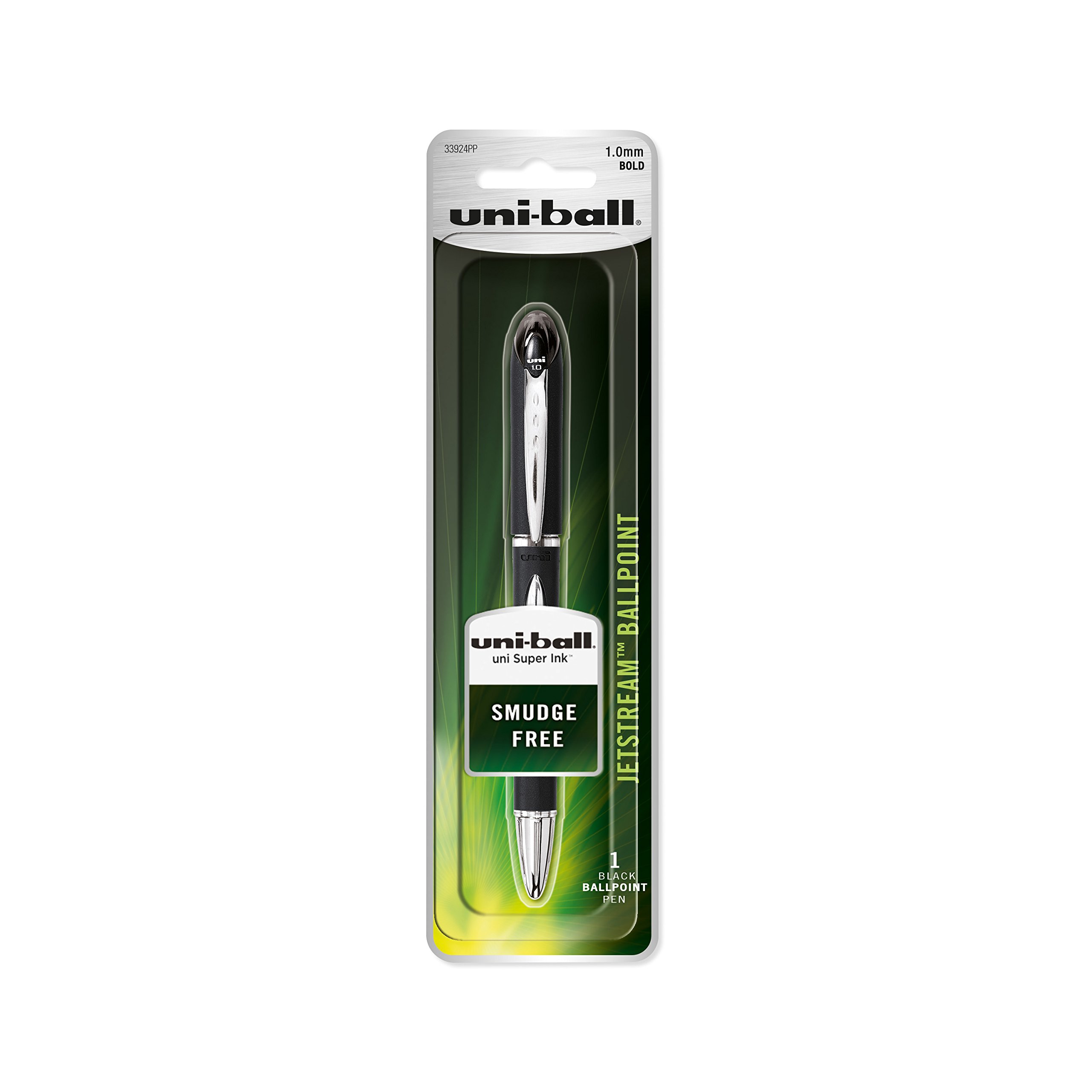 uni-ball Jetstream Bold Point Stick Roller Ball Pens - 1 Black Ink Pen (33924PP) | Smooth Writing for Office, School & Note Taking