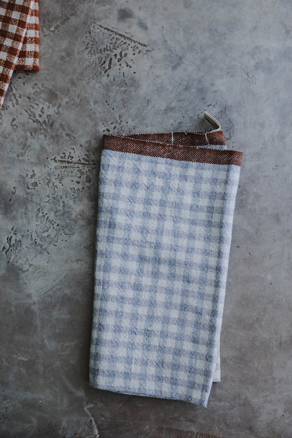 Premium Gingham Linen Napkin Set - 12-Piece Dusty Blue Table Linens for Dining, Parties & Home Decor | Washable & Reusable Cotton Blend Napkins