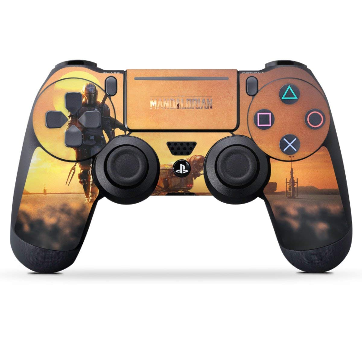 Premium Skin Compatible with Sony PlayStation 4 & PS4 Pro Controller - The Mandalorian Series Protective Film Sticker - Durable Vinyl Cover for Gaming Protection & Customization - Perfect for Star Wars Fans & Gamers