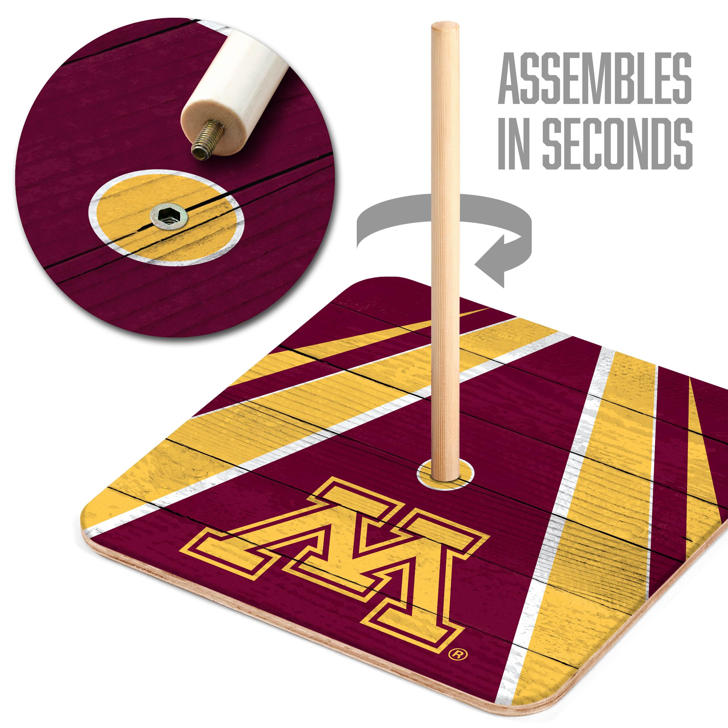 YouTheFan NCAA Minnesota Golden Gophers Horseshoe Bags - Durable & Stylish Team Spirit Accessory for Tailgating, Game Day & College Fan Gifts