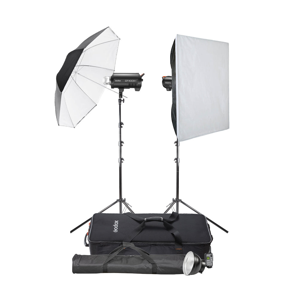 Godox QT400IIIM Studio Flash Twin Kit - Professional Photography Lighting for Portraits, Fashion & Product Shoots - Perfect for Home Studios & Commercial Photography