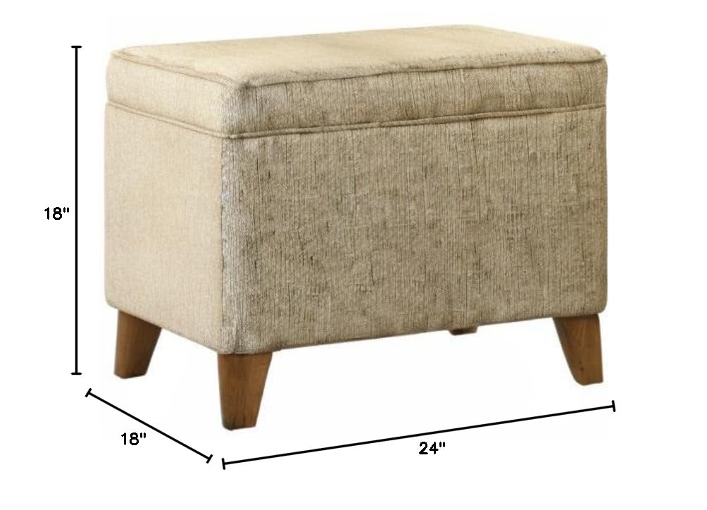 Benjara Brown Wooden Ottoman with Lift Top Storage - Versatile Coffee Table, Footrest, and Hidden Storage for Living Room, Bedroom, or Office