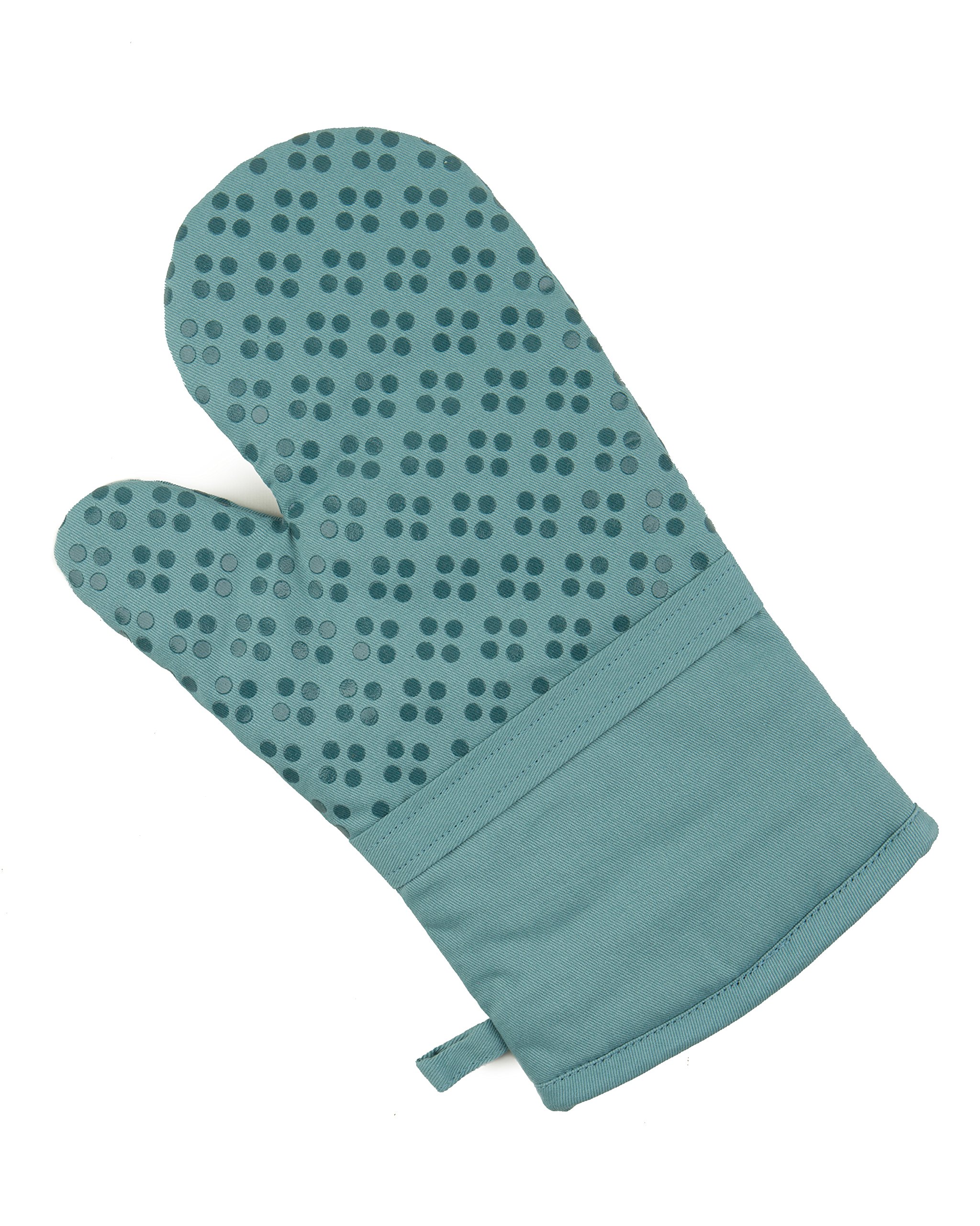 Premium 9-Piece Kitchen Towel Set - 100% Cotton Oeko-Tex Certified Dishcloths, Oven Mitts & Pot Holders with Non-Slip Silicone Grip - Blue - Perfect for Cooking, Baking & Kitchen Cleaning Tasks