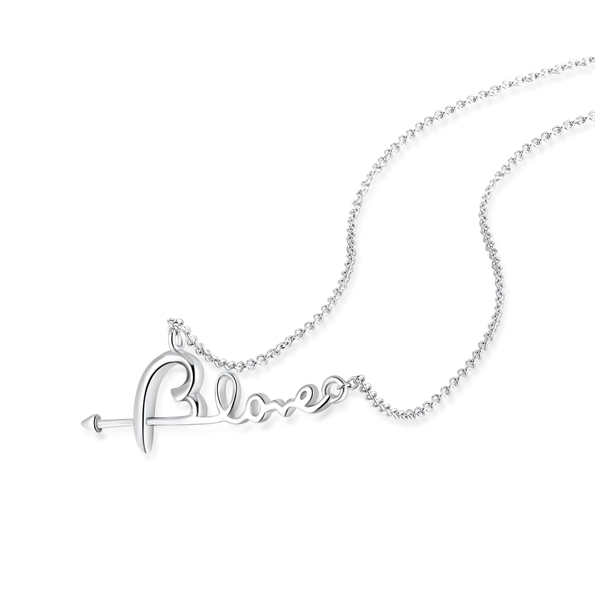 MABELLA 925 Sterling Silver Arrow & Heart Pendant Necklace for Women - 16-18 Inch Adjustable Chain, Elegant Love Jewelry Gift for Girlfriend, Birthday & Anniversary (Perfect for Date Night & Special Occasions)