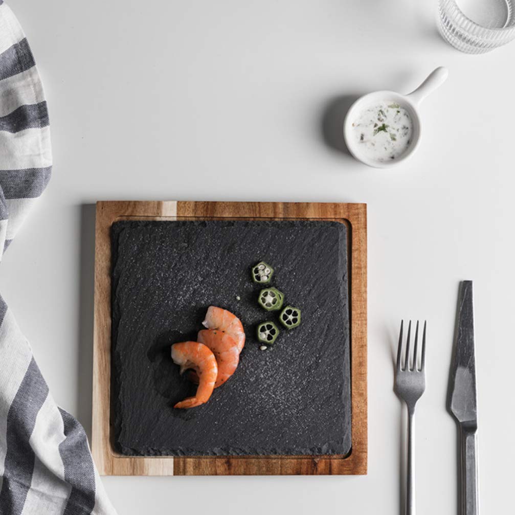 Hemoton Solid Wood Serving Tray - Western & Japanese Cuisine Snack Plate for Appetizers, Cheese, Charcuterie - Perfect for Dinner Parties, Picnics, and Home Decor