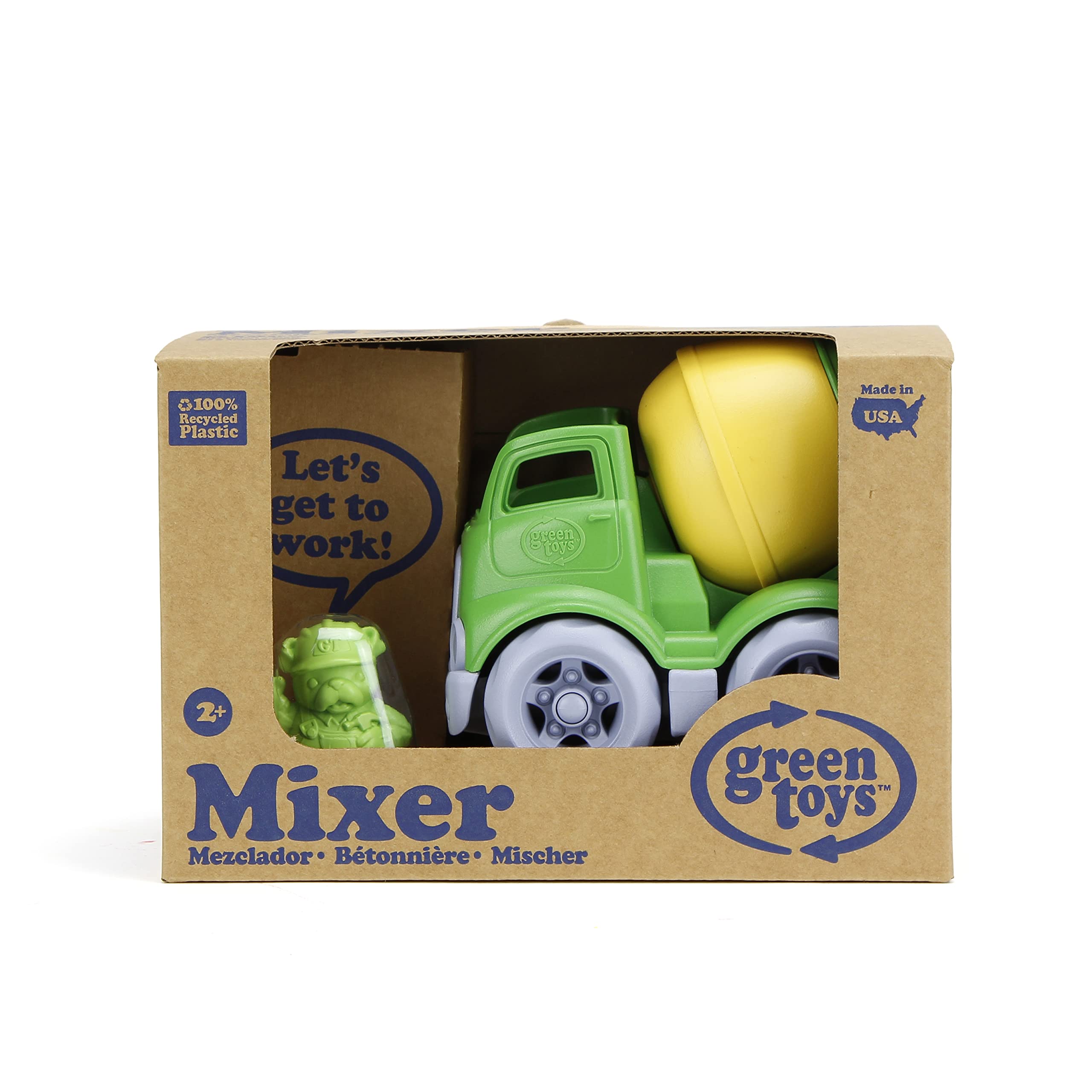 Green Toys Mixer Construction Truck - Eco-Friendly Toy for Kids | Pretend Play, Sandbox & Outdoor Fun | Perfect for Construction-Themed Birthday Gifts & STEM Learning
