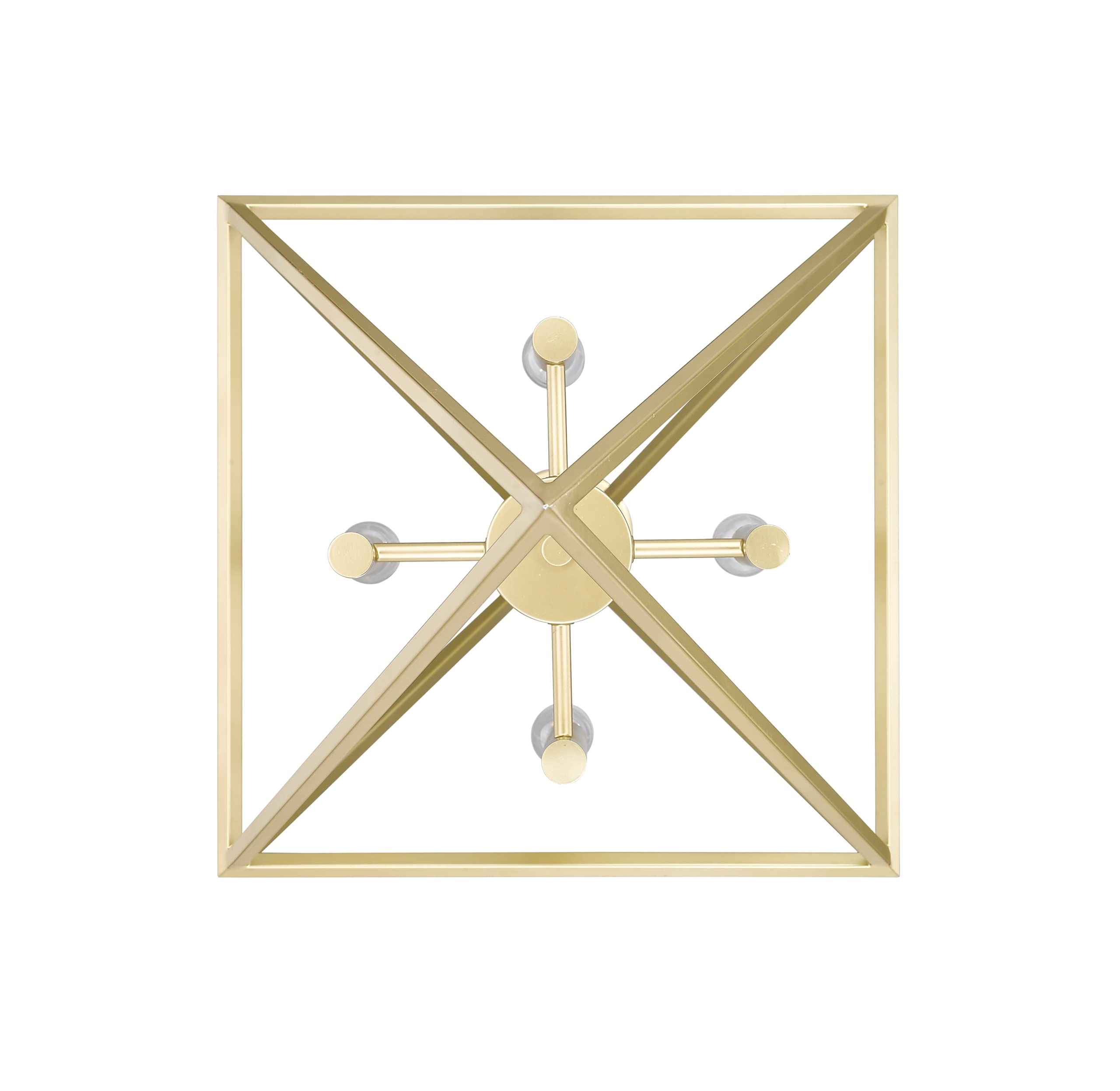 Modern Geometric Triangle Gold Pendant Light - 4-Light Farmhouse Ceiling Fixture for Kitchen Island, Dining Room, Living Room & Bedroom - Perfect for Farmhouse, Industrial & Contemporary Home Decor