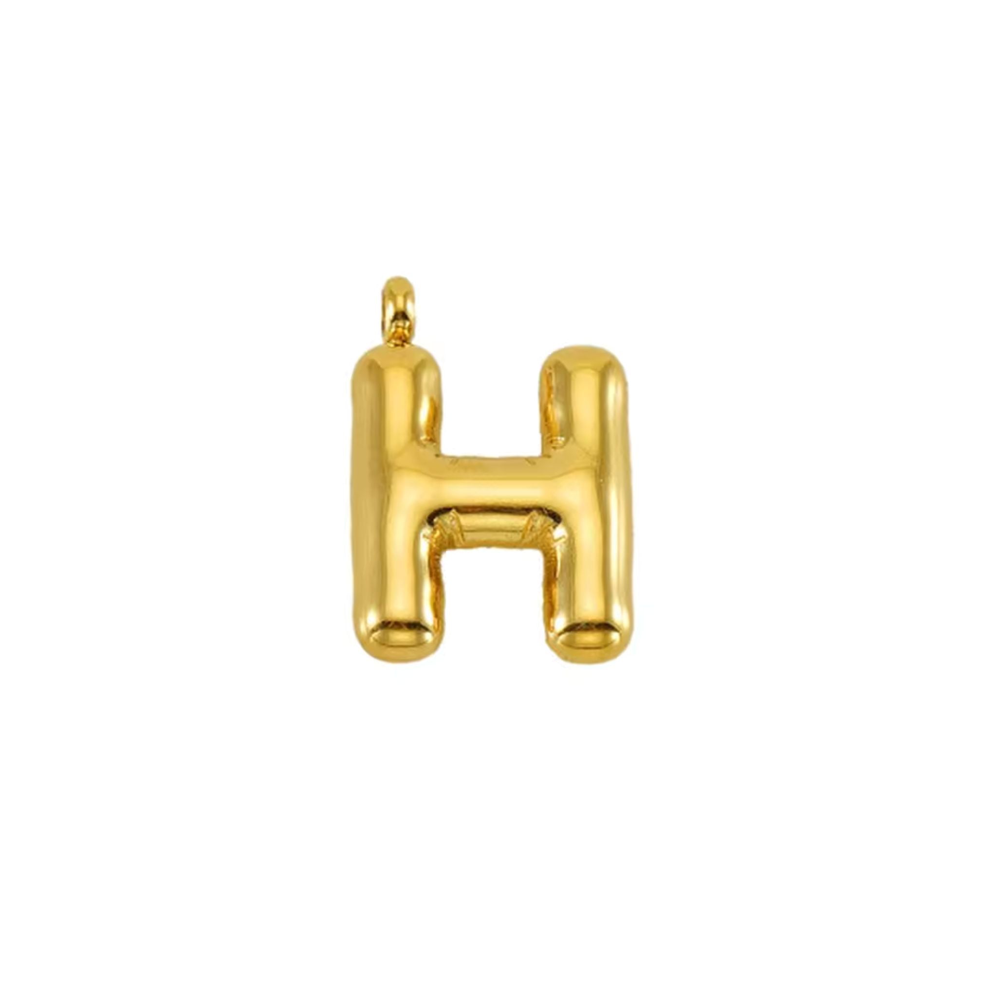 Puffy Gold Letter Pendant Necklace - 14K Gold Plated Initial Charm Jewelry for Women - Perfect for Gifts, Birthdays & Everyday Elegance