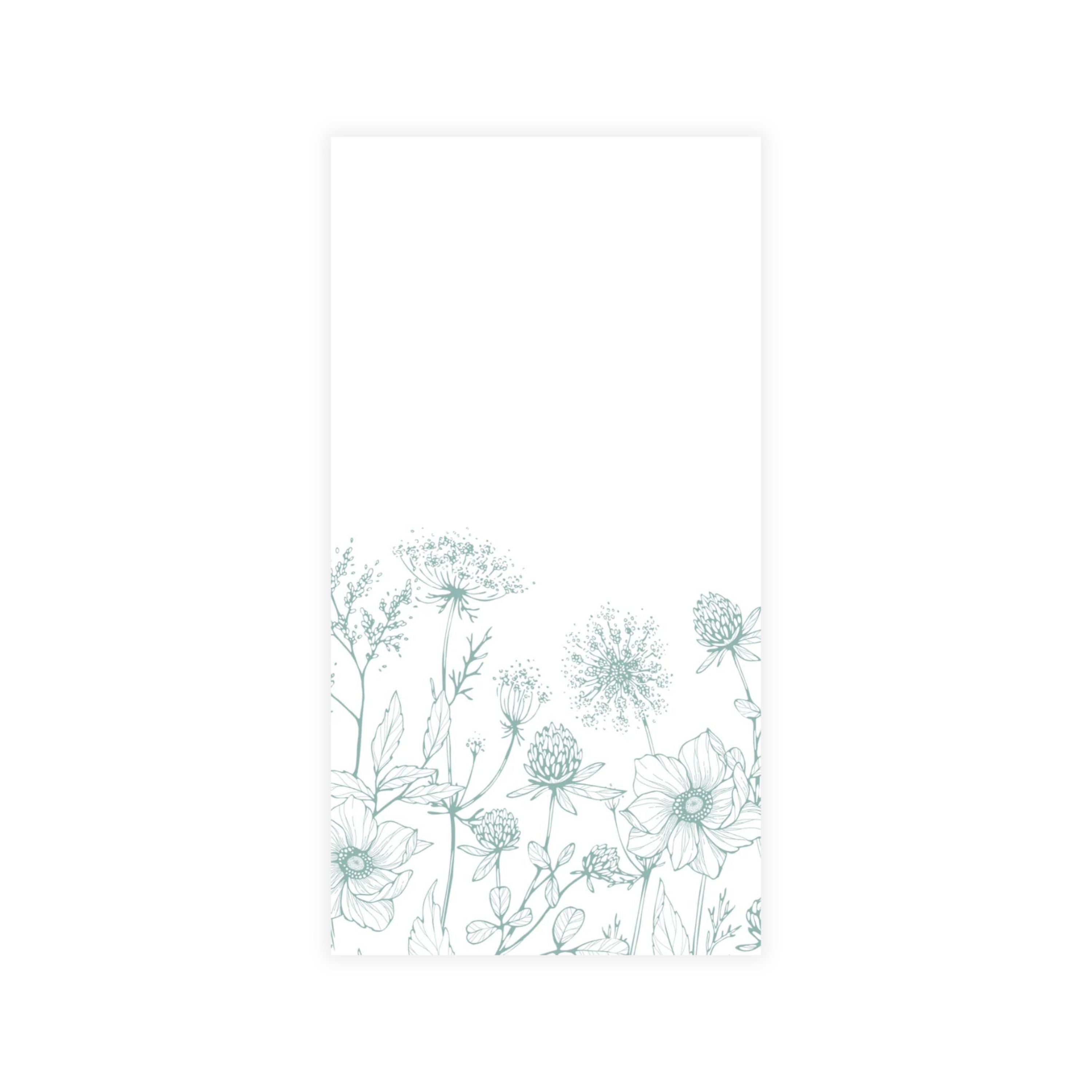 Premium Disposable Linen-Like Paper Guest Towels - 16 Pack, Teal Wildflower Design - Perfect for Parties, Weddings & Upscale Events