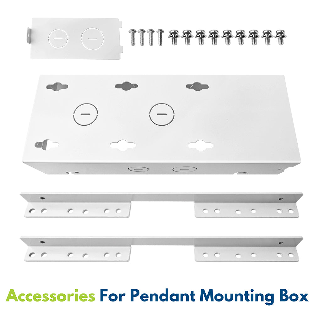 Pavo Series LED Linear High Bay Light Pendant Mounting Box - Durable Hanging Kit for Warehouse, Gym & Industrial Lighting