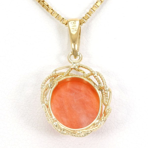 18K Yellow Gold Coral Necklace for Women - Elegant Handmade Jewelry Gift for Birthday, Anniversary & Special Occasions