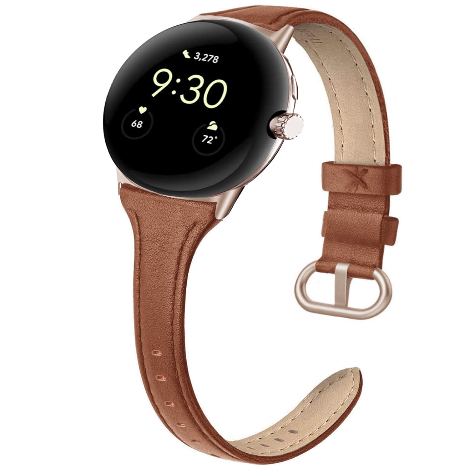 Premium Genuine Leather Bands for Google Pixel Watch - Adjustable Clasp, Stylish Wristband for Women & Men - Perfect for Work, Gym & Everyday Wear (Compatible with Pixel Watch 2022)