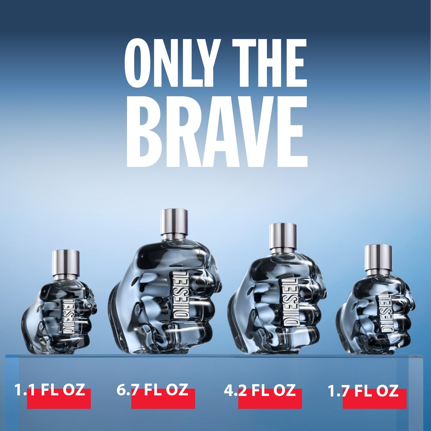 Diesel ONLY THE BRAVE Men's Cologne Gift Set - 4.2 oz Eau de Toilette, 3.4 oz & 1.7 oz Shower Gels - Fresh Woody Fragrance for Men - Perfect for Daily Use, Gifts & Special Occasions