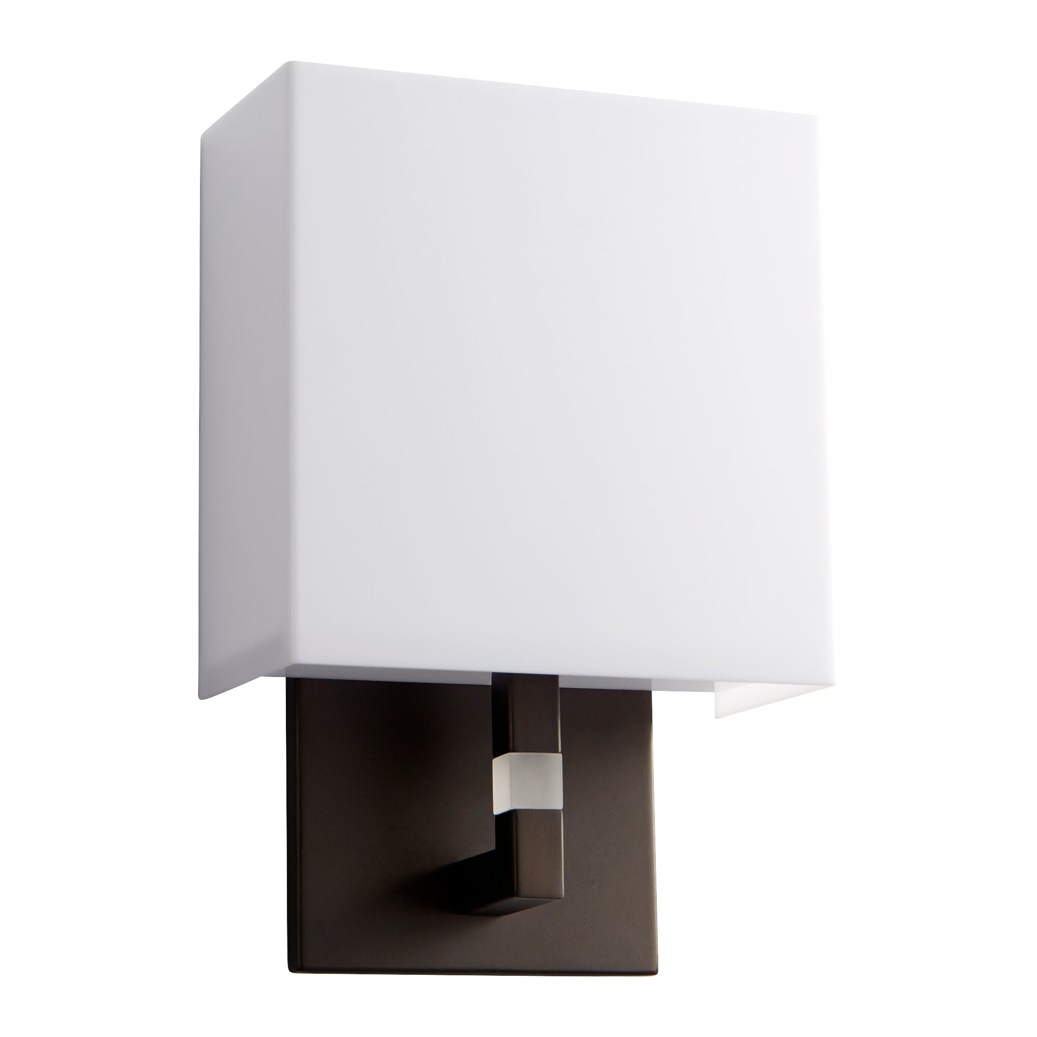Oxygen Chameleon 3 521 22 Modern Wall Sconce - Oiled Bronze with Matte White Acrylic Shade - Perfect for Bedroom, Living Room & Hallway Lighting