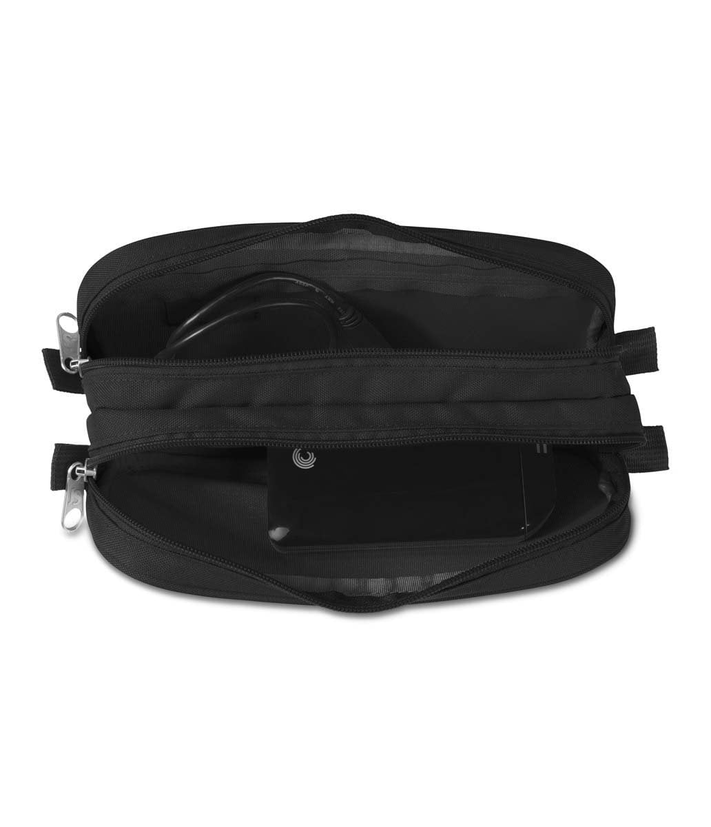 JanSport Large Accessory Pouch - Black | Durable Travel Organizer for Toiletries, Electronics & Essentials | Perfect for Backpacks, Gym Bags & College Students