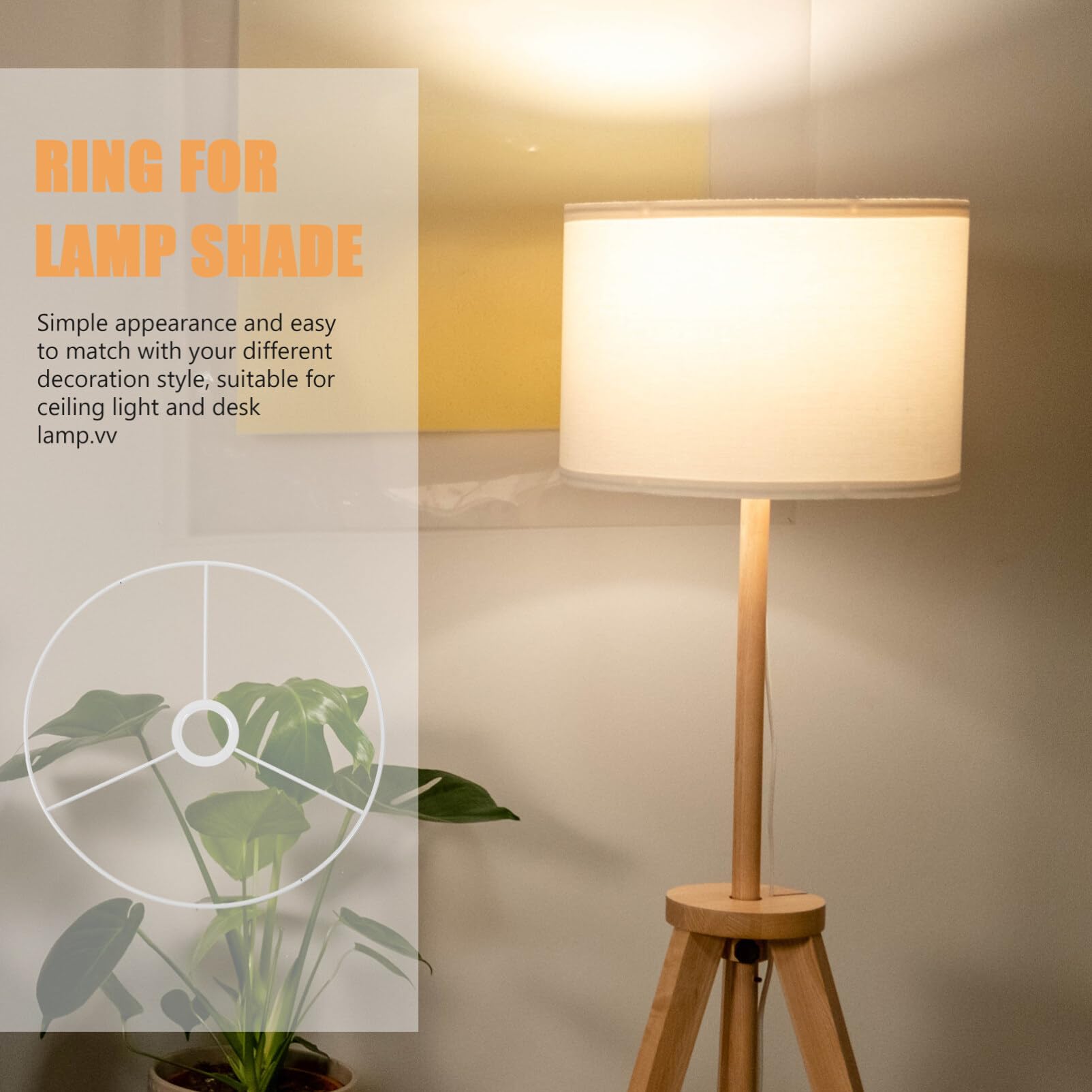 Metal DIY Ring Lamp Shade - Lightweight Iron Frame for Bars & Rooms