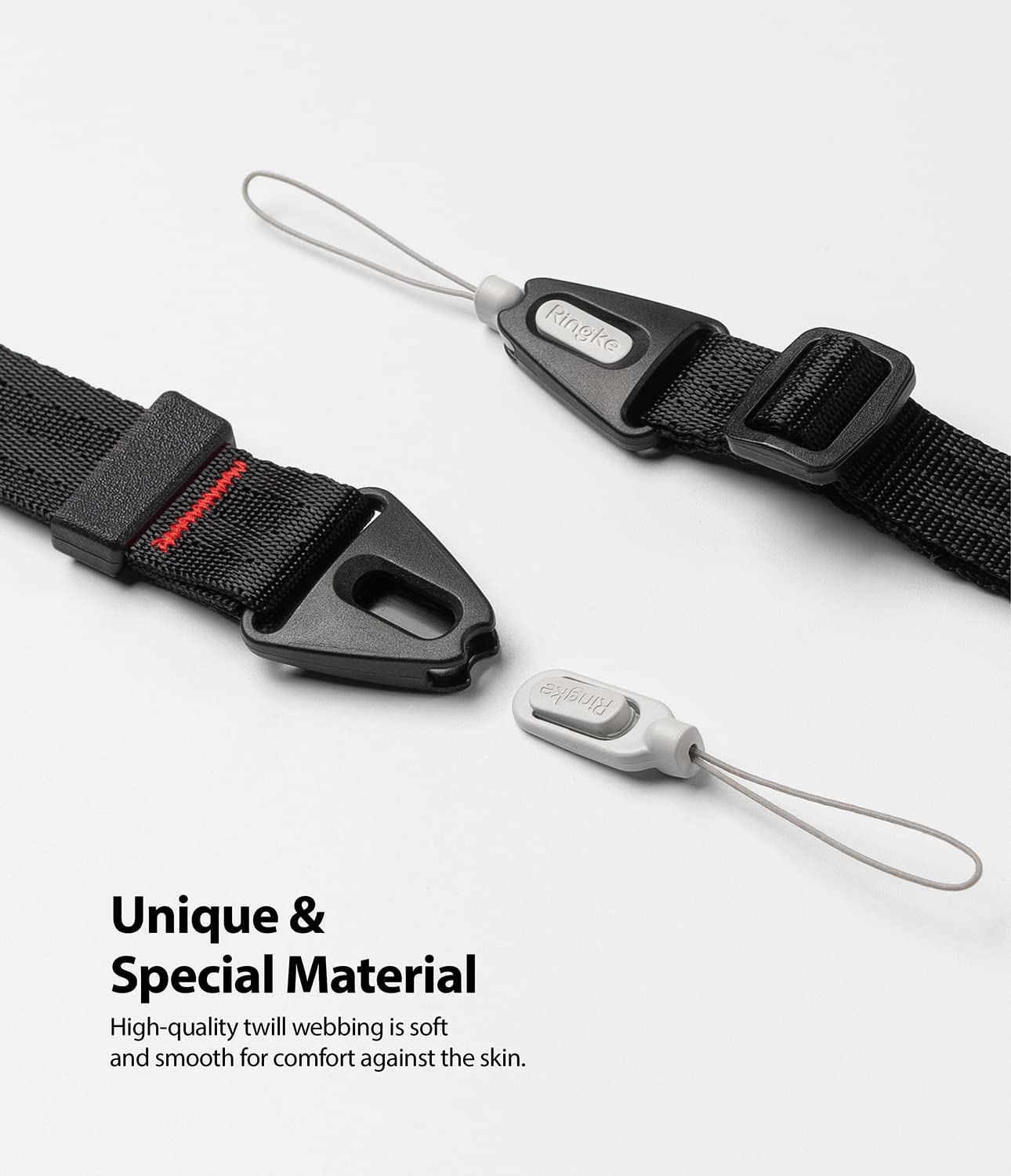 **Ringke Adjustable Universal Phone Wrist Strap - Durable Hand Strap for Smartphones & Cameras - Secure Lanyard for Travel, Hiking & Outdoor Activities - Black**