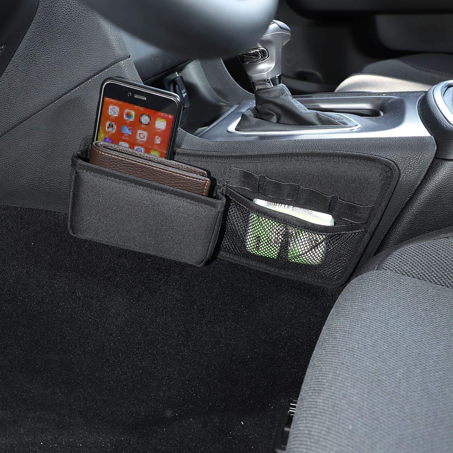 2015-2019 Dodge Charger Center Console Organizer - Black Gear Shift Storage Bag (2 Pack) | Perfect for Car Accessories, Road Trips & Daily Commute