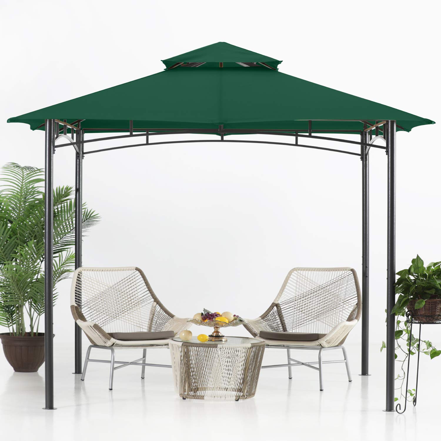 8x8 ABCCANOPY Outdoor Gazebo - Steel Frame Patio Canopy for Backyard, Garden, Deck (Forest Green) | Perfect for Shade, Parties & Relaxing Outdoors