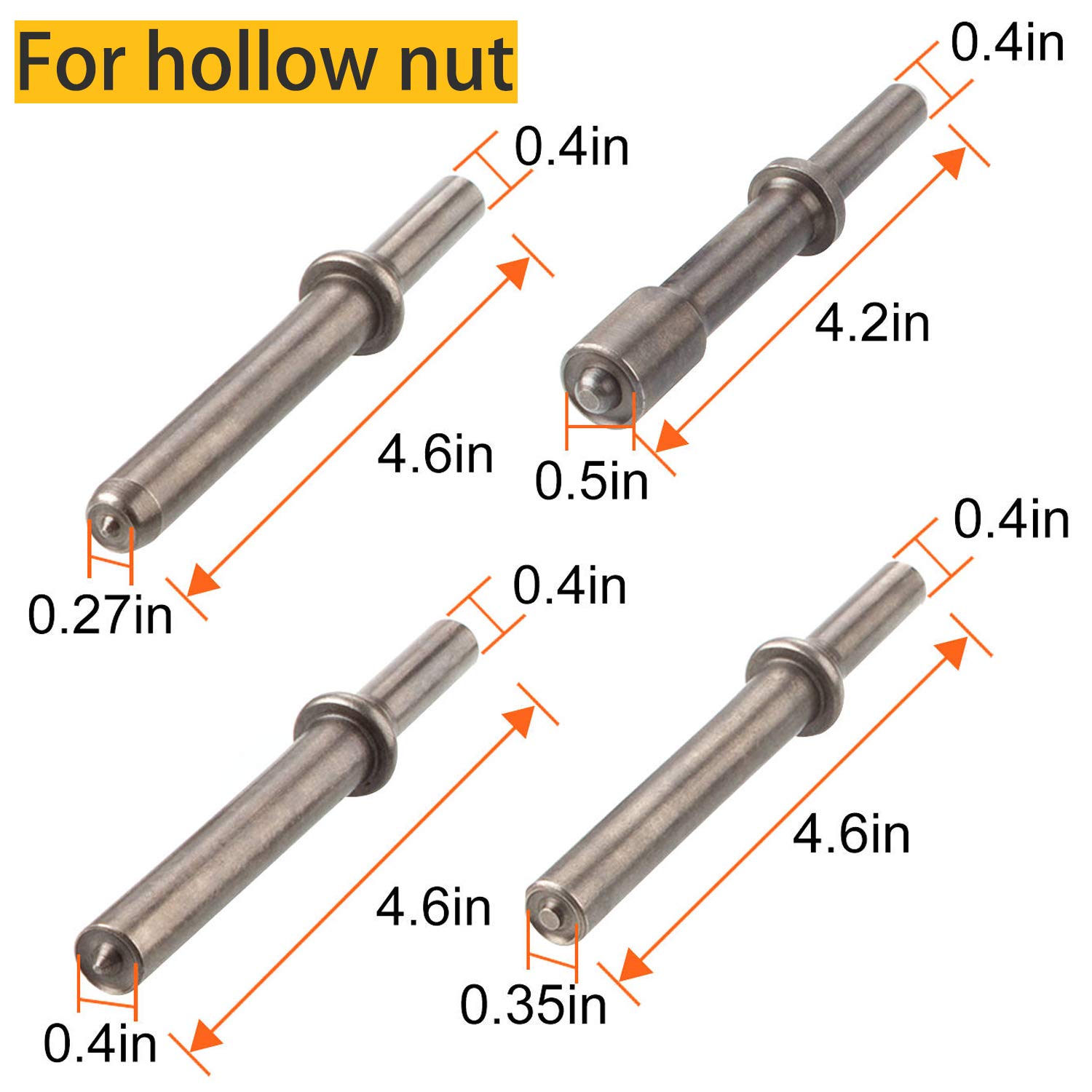 Heavy Duty 7 Pcs Air Hammer Rivet Bits Set - 0.401