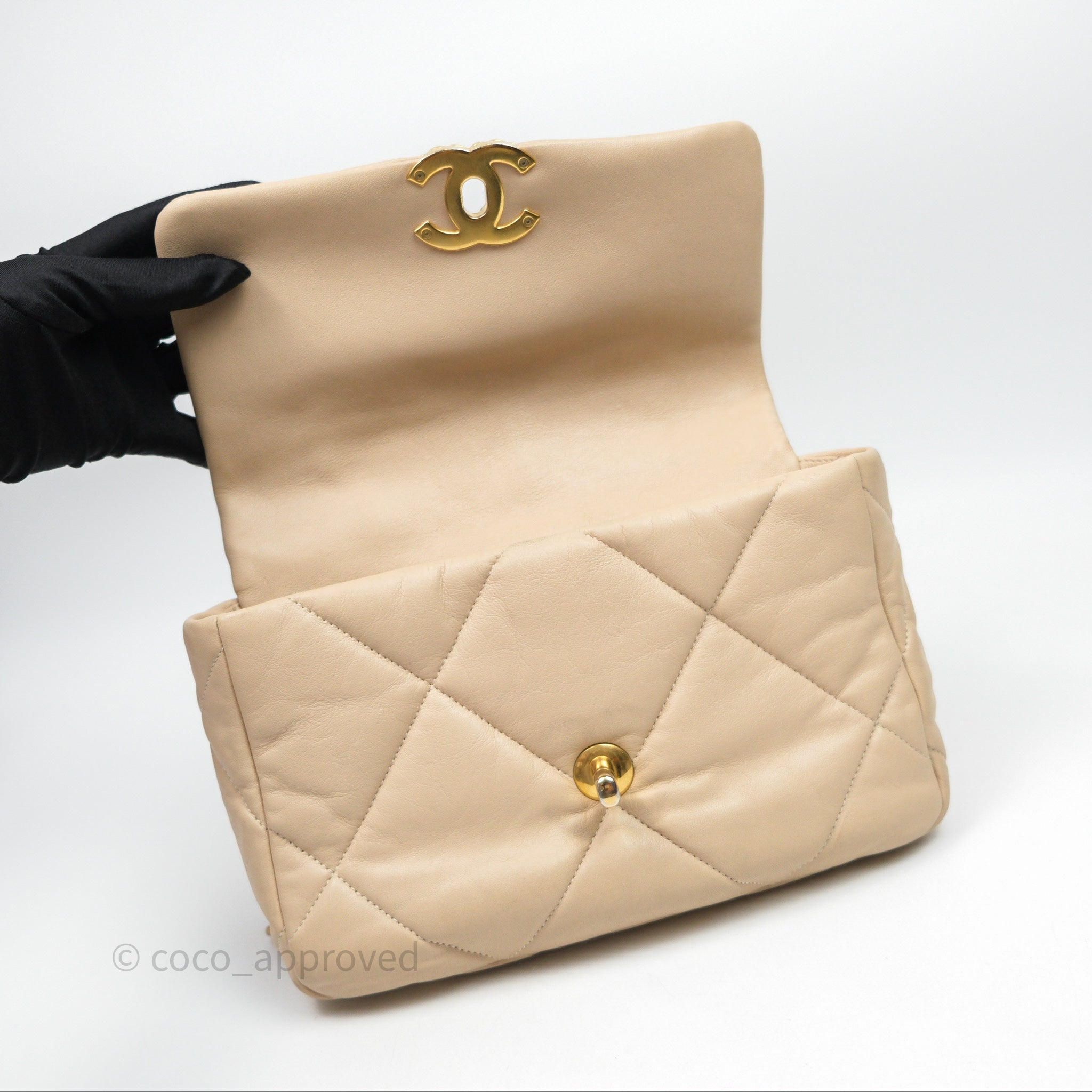 Chanel 19 Small Beige Mixed Hardware Flap Bag - Luxury Designer Handbag for Women | Perfect for Everyday Use, Work & Special Occasions