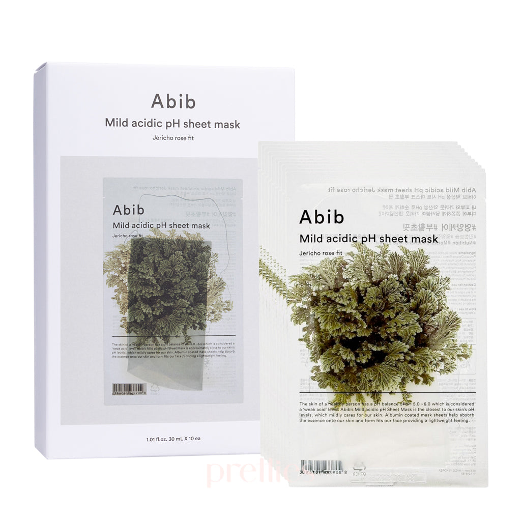 Abib Mild Acidic pH Sheet Mask - Jericho Rose Fit (10 Sheet/Box) | Hydrating & Soothing Facial Mask for Dry & Sensitive Skin | Perfect for Daily Skincare Routine & Spa Night