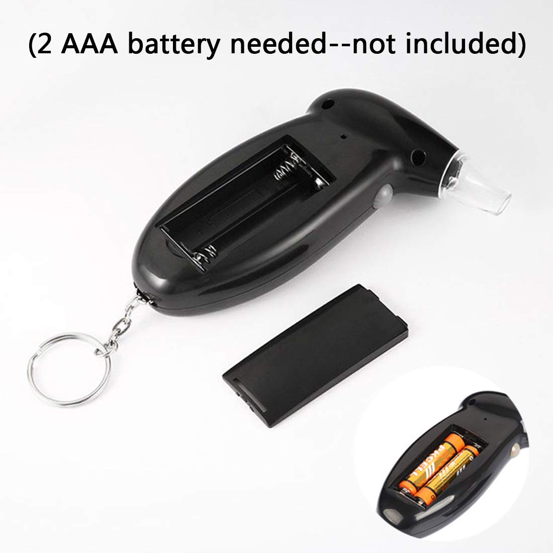 Portable Breath Alcohol Tester - Digital Detector with LED Screen & 4 Mouthpieces | Professional Keychain Breathalyzer for Personal & Workplace Safety | Perfect for Parties, Driving Checks & Alcohol Monitoring