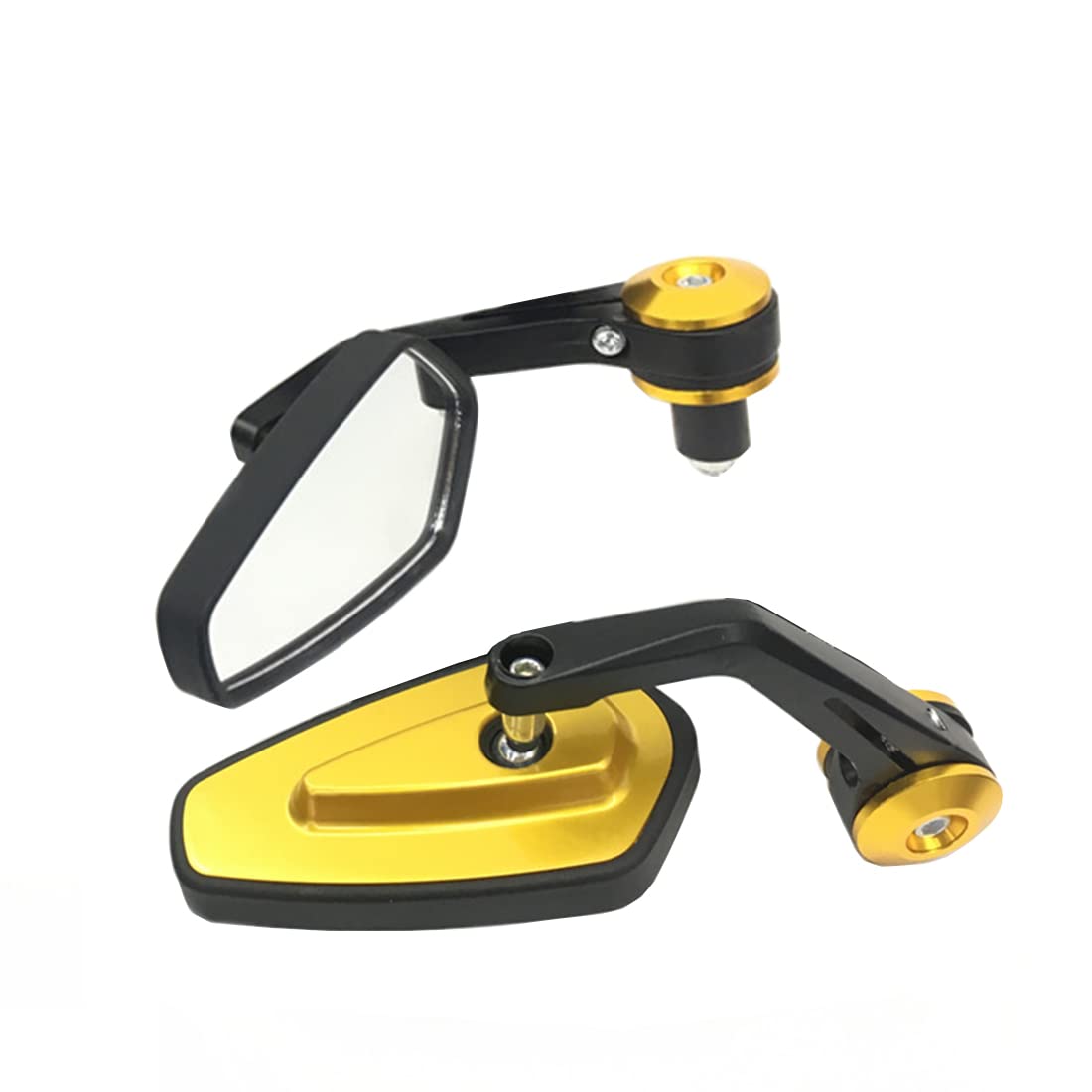 22mm Oval Motorcycle Handlebar Rearview Mirror - Gold Cafe Racer Bobber Side Mirror for Improved Safety & Style | Perfect for Urban Commuting & Highway Cruising