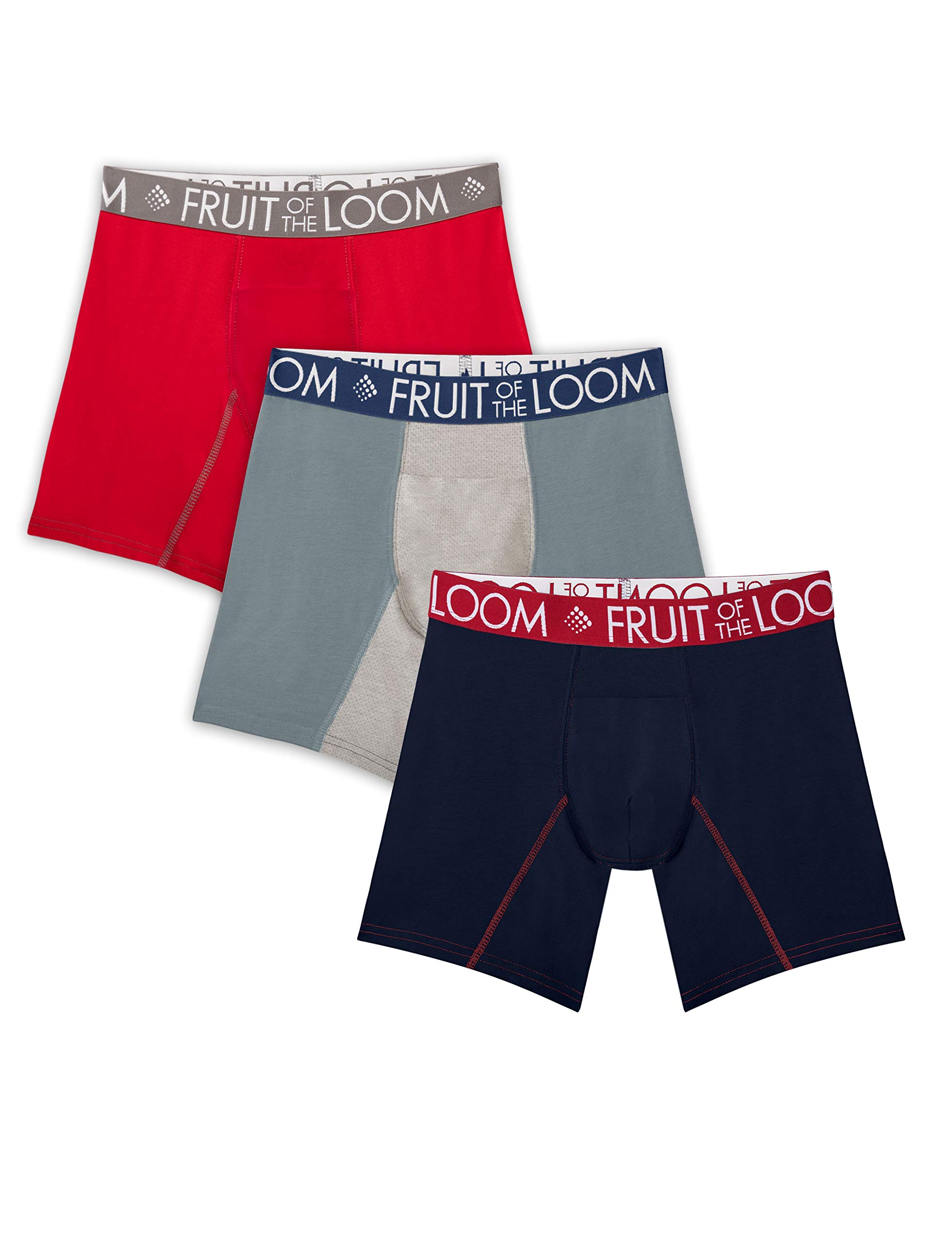 Fruit of the Loom Men's Performance Cooling Boxer Briefs - Moisture Wicking Underwear for Active Lifestyles, Workout & Everyday Comfort