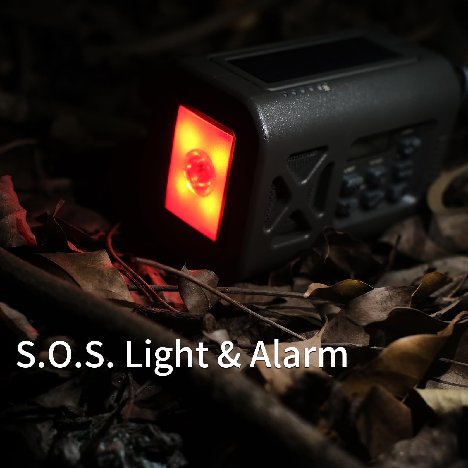 Leehoos Emergency Crank Weather Radio - NOAA/AM/FM Portable Solar Radio with 3000mAh Power Bank, USB & Hand Crank Charging, SOS Alarm, Flashlight & Reading Lamp - Perfect for Camping, Hiking and Power Outages