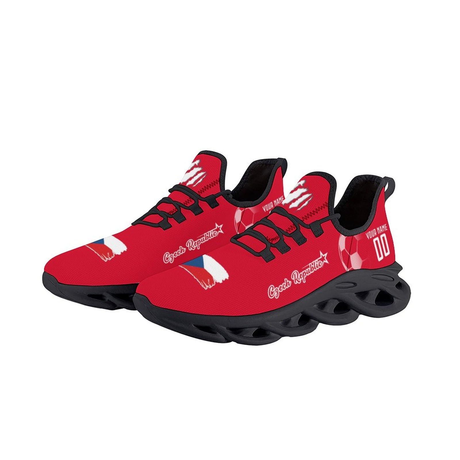 Custom Personalized Soccer Sneakers with National Flex & Name/Number - Breathable Slip-on Athletic Shoes for Men & Women - Perfect for Fans, Gifts & Casual Sports Wear