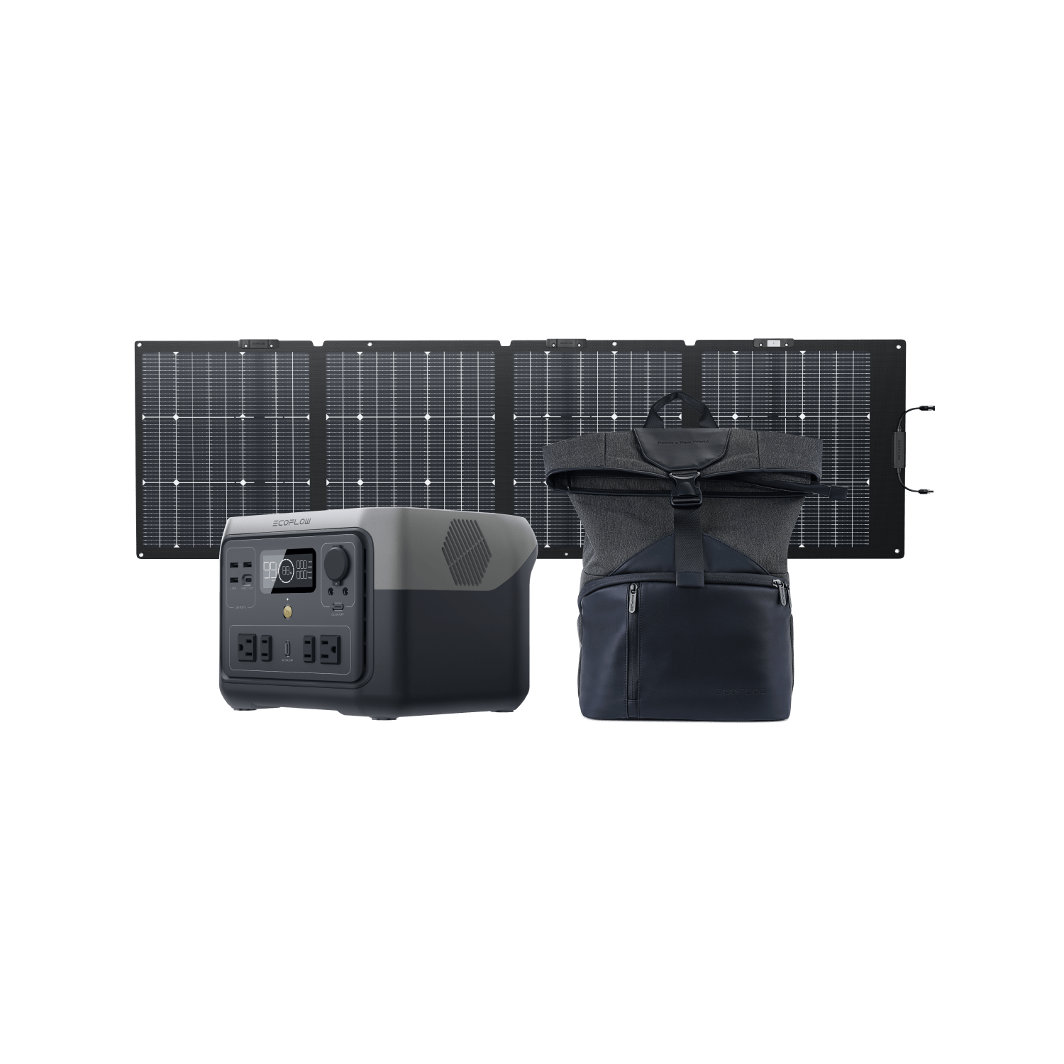 EcoFlow RIVER 2 Max Portable Power Station Kit - 768Wh Solar Generator with 800W Output for Camping, RV, Emergencies & Off-Grid Power