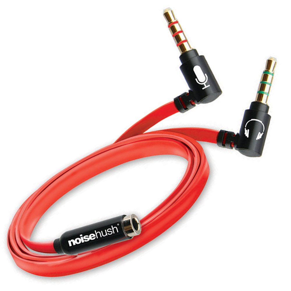 Premium AS14 Headset to PC Adapter - 3.5mm Flat Red Audio Cable with Gold-Plated Connectors for Apple iPad/iPhone - Perfect for Gaming, Streaming & Office Calls